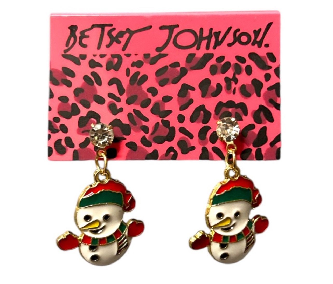 Betsey Johnson BETSEY JOHNSON Snowman Winter Crystal Studded Drop Earrings Size ONE SIZE - 4 Thumbnail