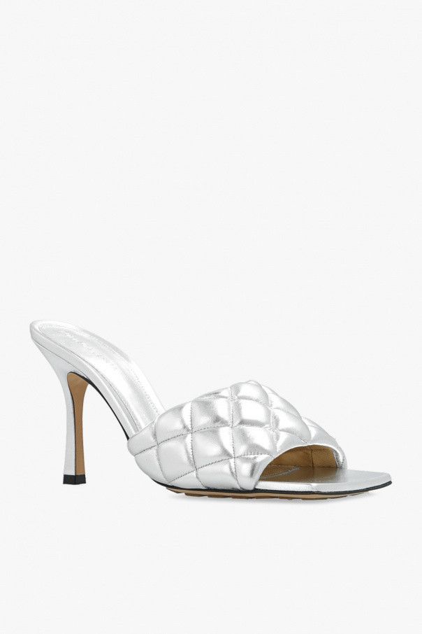 Bottega Veneta o1bcso1str0924 Padded Sandal Mules in Silver Size US 10 / IT 40 - 4 Thumbnail