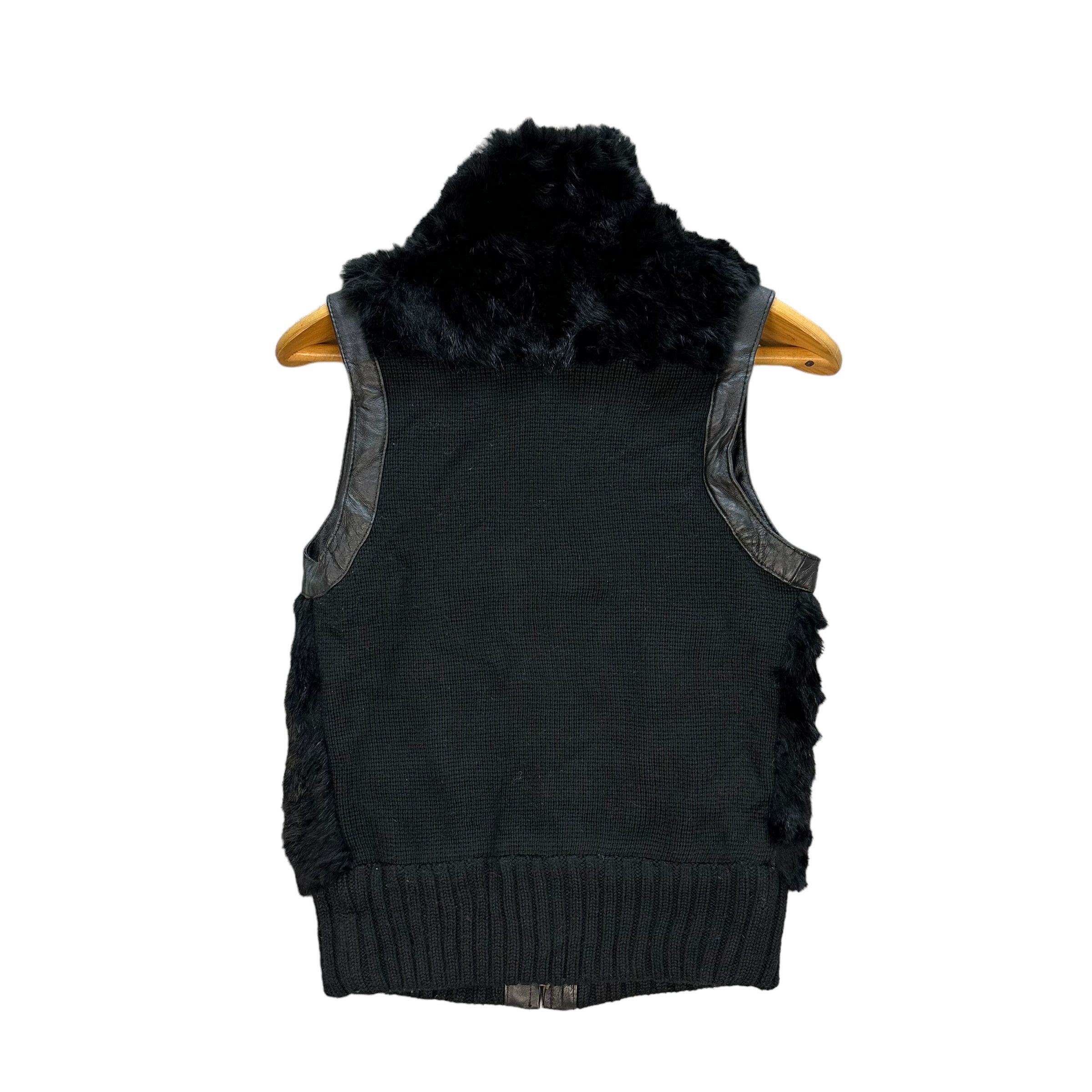 Comme Ca Ism Comme Ca Ism Rabbit Fur Leather Part Hybrid Vest #A9-0222 Size US S / EU 44-46 / 1 - 10 Thumbnail