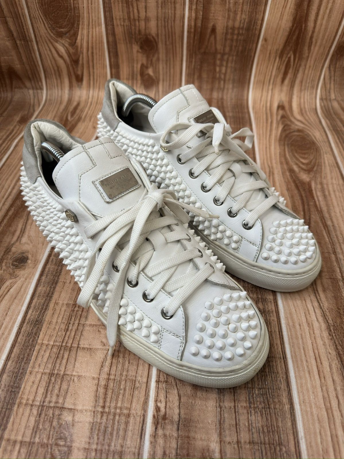 Philipp Plein Philipp Plein 78 Studded Spiked White Low Top Trainers Size US 9 / EU 42 - 2 Thumbnail