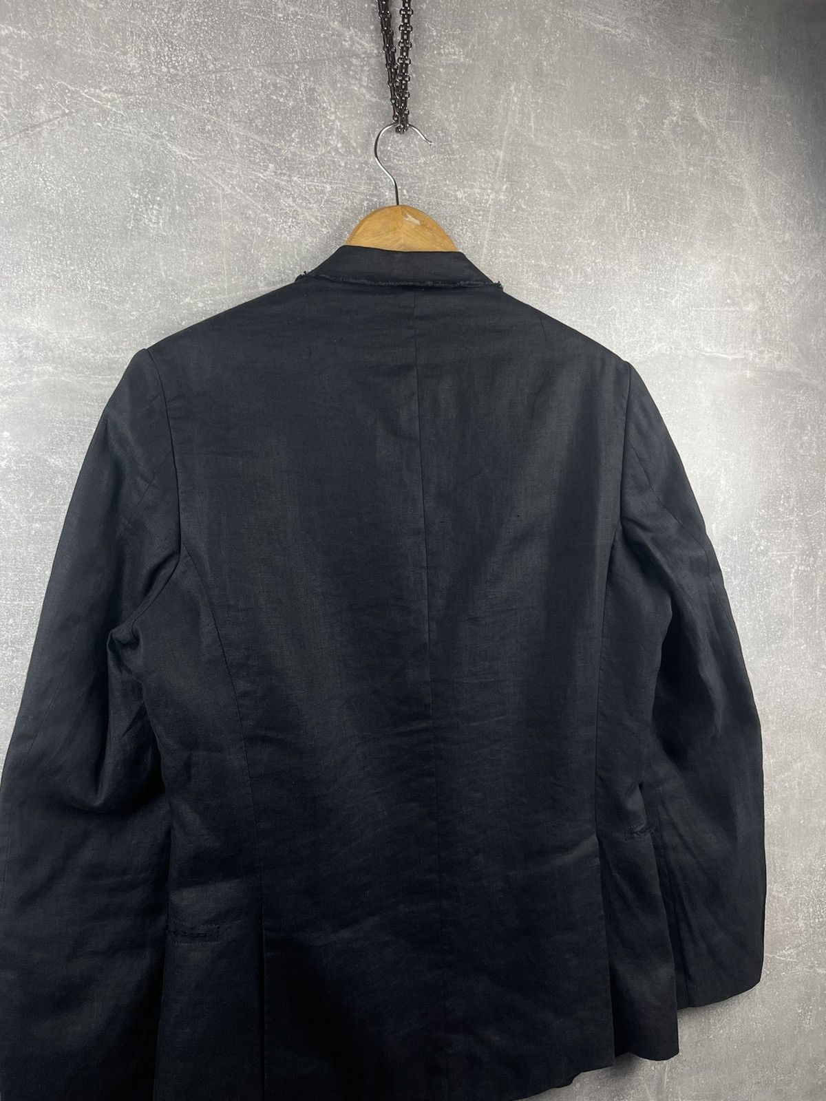20471120 × Messagerie Messagerie Patrizo Piscaglia Opium Distressed Linen Blazer Size 48L - 5 Thumbnail