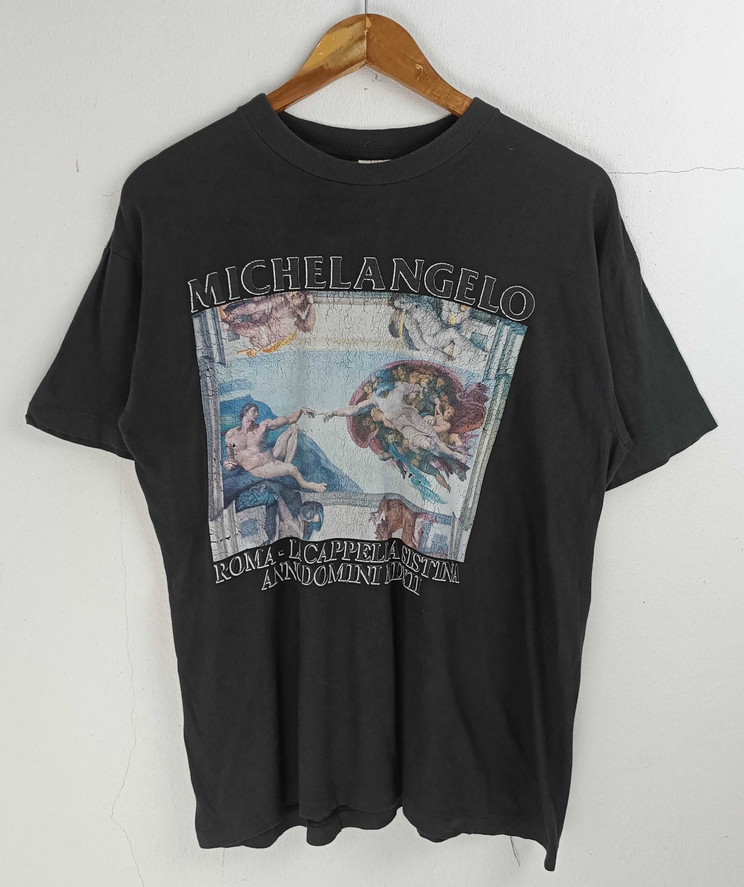 Vintage VINTAGE 90'S MICHELANGELO DISTRESSED ART TEE VERY RARE Size US M / EU 48-50 / 2 - 3 Thumbnail