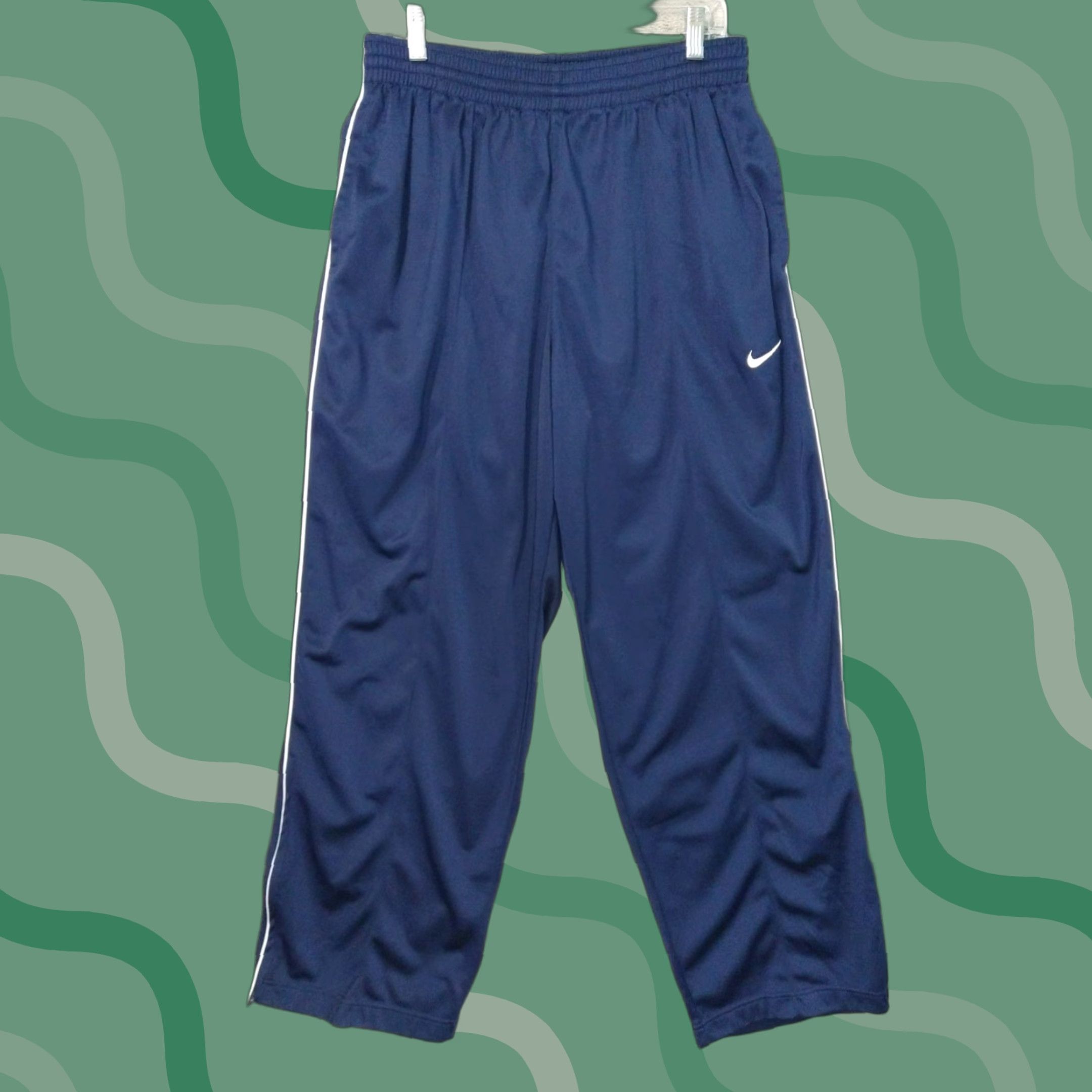 Nike Nike Pants Mens Large Blue Joggers Baggy Gym Basketball Track Y2K Wide Leg Size US 33 - 1 Thumbnail