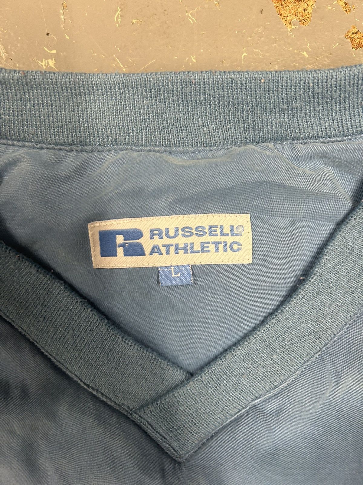 Russell Athletic × Vintage Crazy Vintage 90s Baby Blue Russell Athletic Vest Y2K Style Size US L / EU 52-54 / 3 - 2 Thumbnail