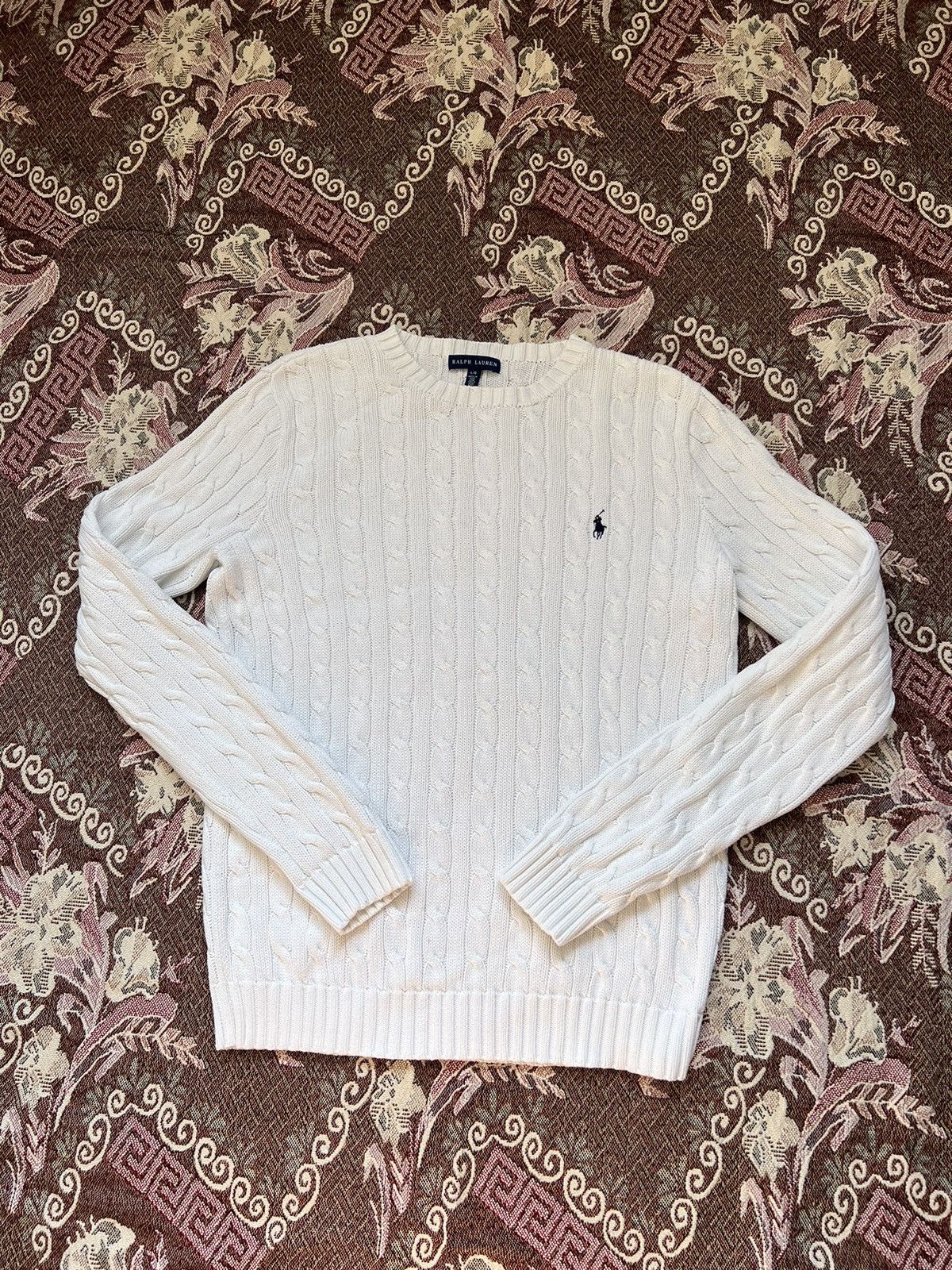 Vintage Polo Ralph Lauren Cotton Cable Knit Jumper Sweater