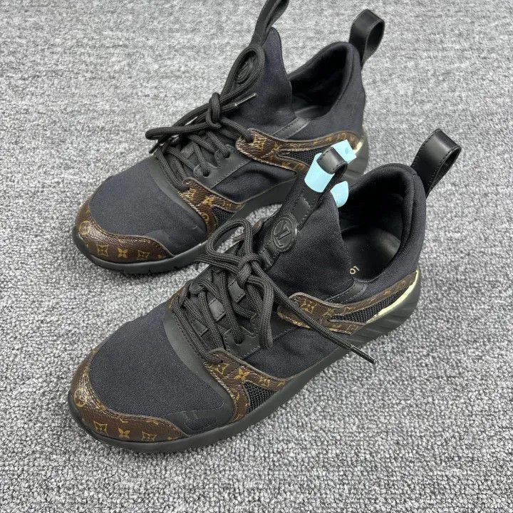 Louis Vuitton Louis Vuitton Aftergame Monogram Black Sneakers 0079 Size US 6 / IT 36 - 1 Thumbnail