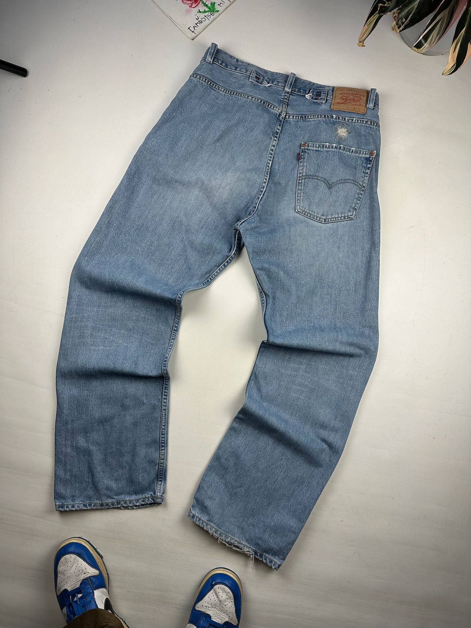 Levi's Vintage Levi’s Blue Faded Washed Buckle Back Straight Jeans Size US 34 / EU 50 - 1 Thumbnail