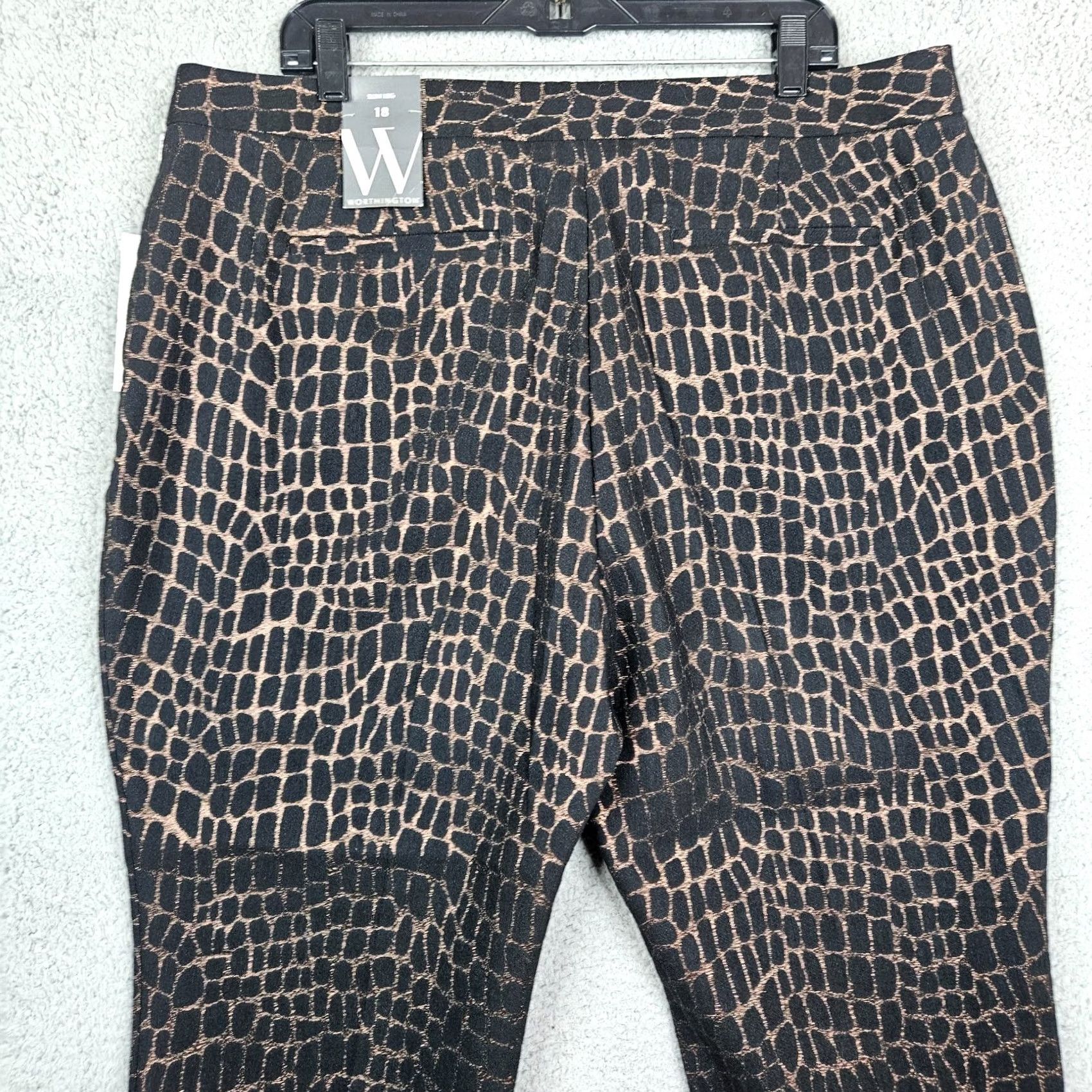 Worthington Worthington Slim Leg Black Bronze Women's Pants Size 18 NEW Size 40" / US 18 - 3 Thumbnail