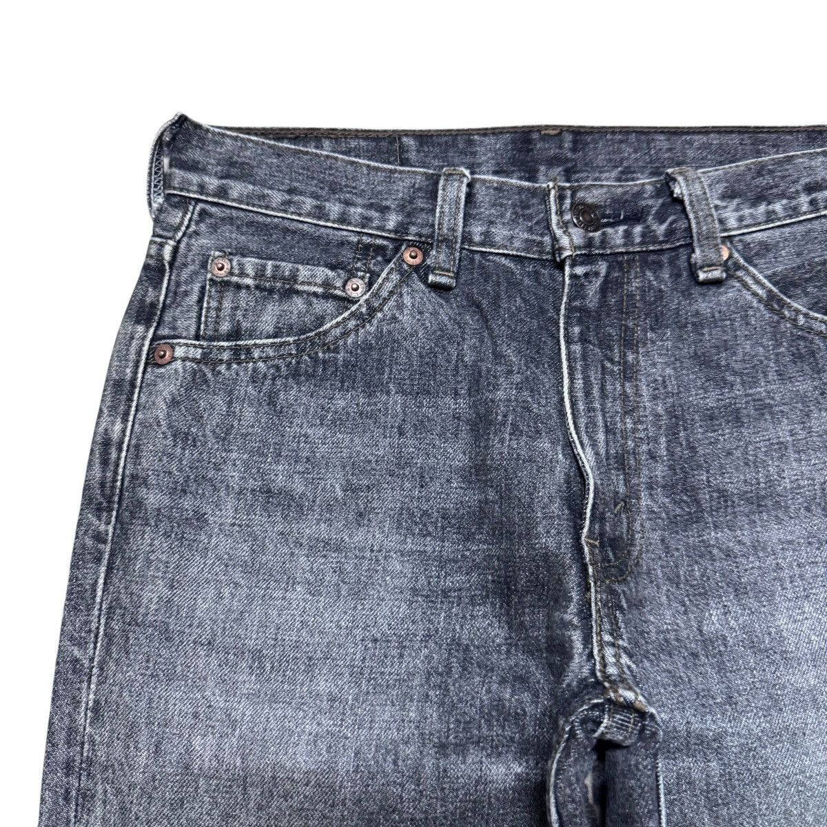 Levi's Vintage Levis 517 Faded Black Denim Flare Jeans Hedi Slimane Size US 29 - 4 Thumbnail
