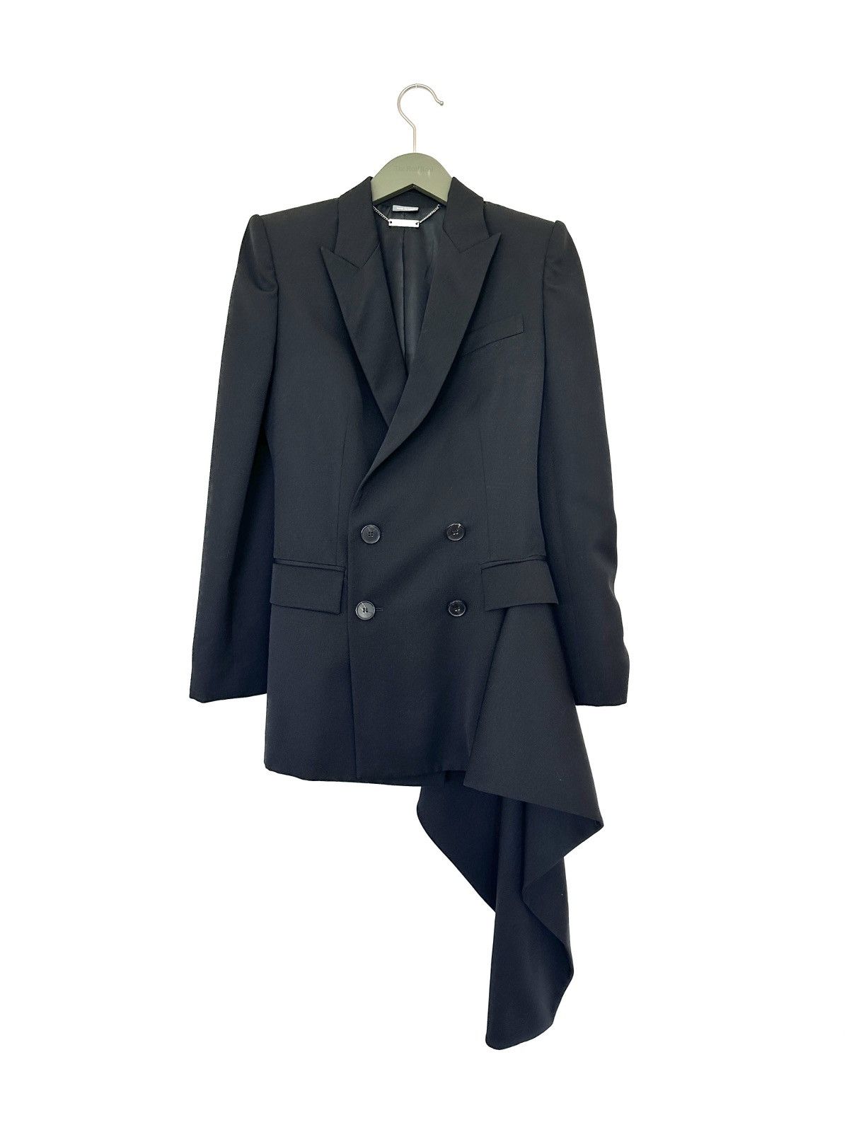 Alexander McQueen Alexander McQueen Virgin Wool Asymmetric Blazer Size S / US 4 / IT 40 - 1 Thumbnail