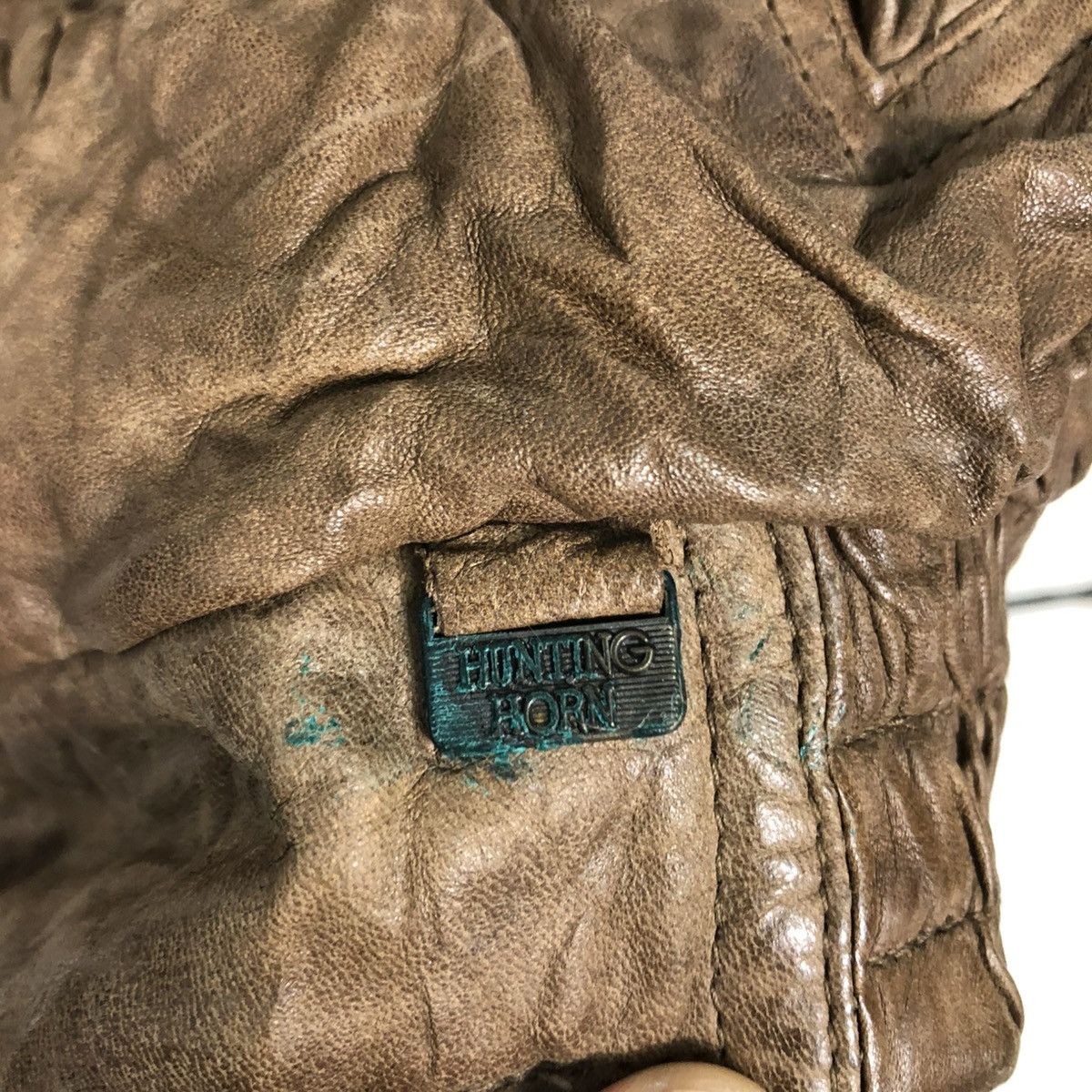 Vintage 🔥VINTAGE BIKER LEATHER JACKET HUNTING HORN ISSEY MIYAKE Size US L / EU 52-54 / 3 - 20 Thumbnail