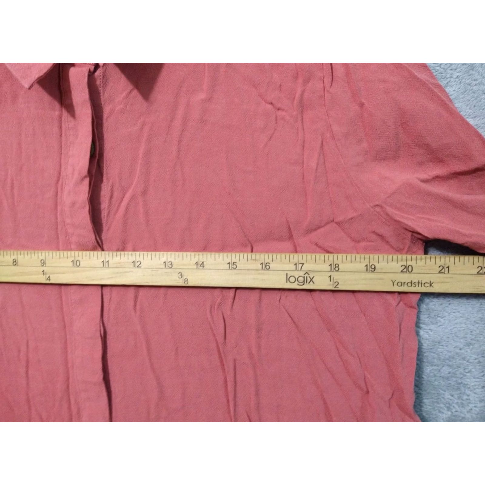 Soft Surroundings Soft Surroundings Shirt Womens Large Pink Button Up Roll Tab Beachy Coastal Top Size L / US 10 / IT 46 - 4 Thumbnail