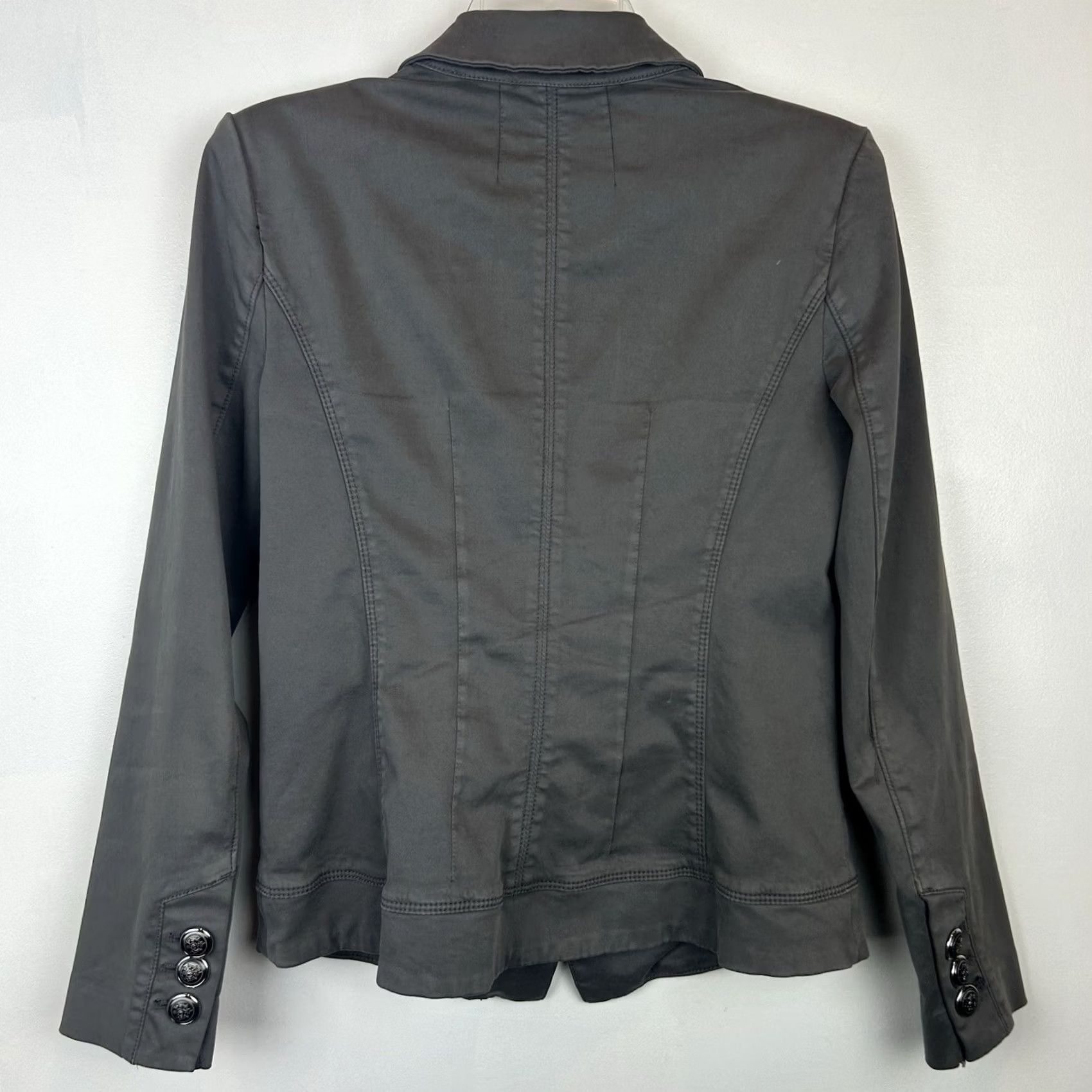 White House Black Market White House Black Market Gray Blazer Jacket Womens 2 Y2K Military Office Career Size XS / US 0-2 / IT 36-38 - 2 Thumbnail