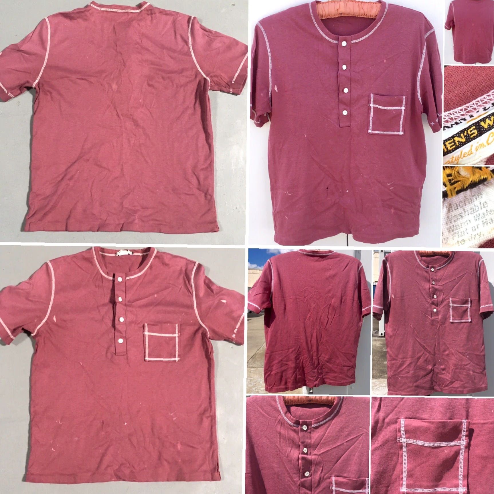 Vintage Vintage Grant Crest California Henley Pocket Tee Shirt Worn Mens M/L Short Sleeve 1960s Style Buttonback Pocket Tee Size US M / EU 48-50 / 2 - 5 Thumbnail