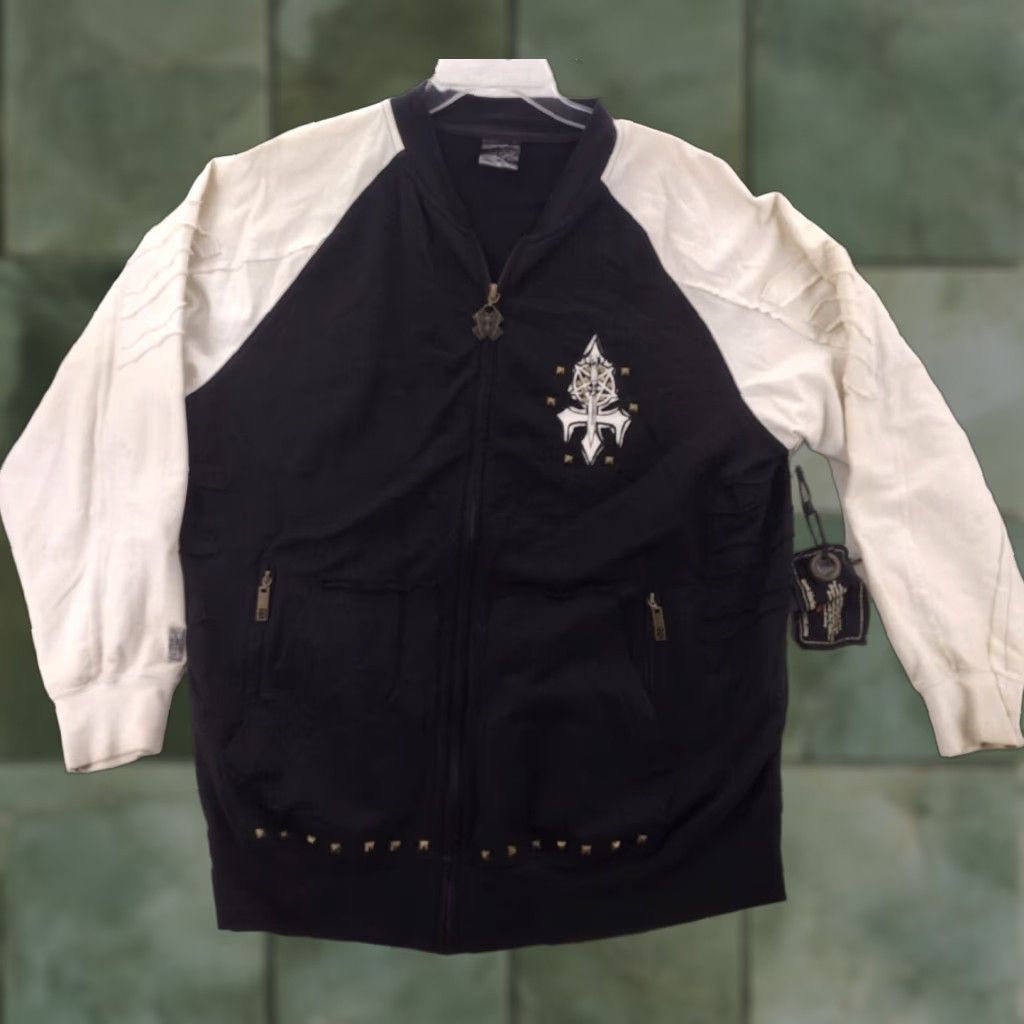 Vintage Black Label Bomber Jacket Mens 2XL Full Zip Black Softshell "Hell Has Three Gates" Size US XXL / EU 58 / 5 - 1 Thumbnail