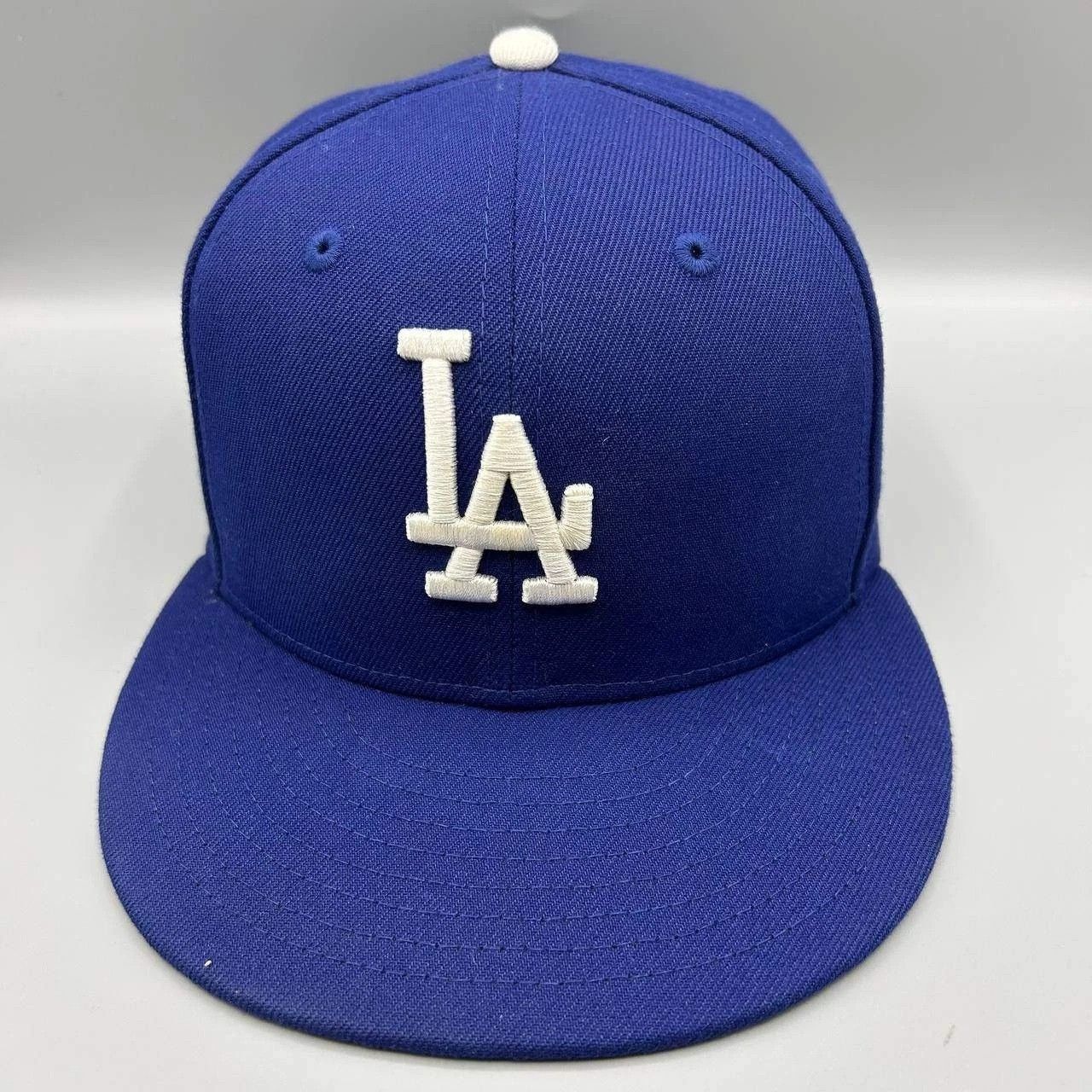 New Era Los Angeles LA Dodgers Hat Men 7 1/8 Blue MLB Fitted Cap Size ONE SIZE - 1 Thumbnail
