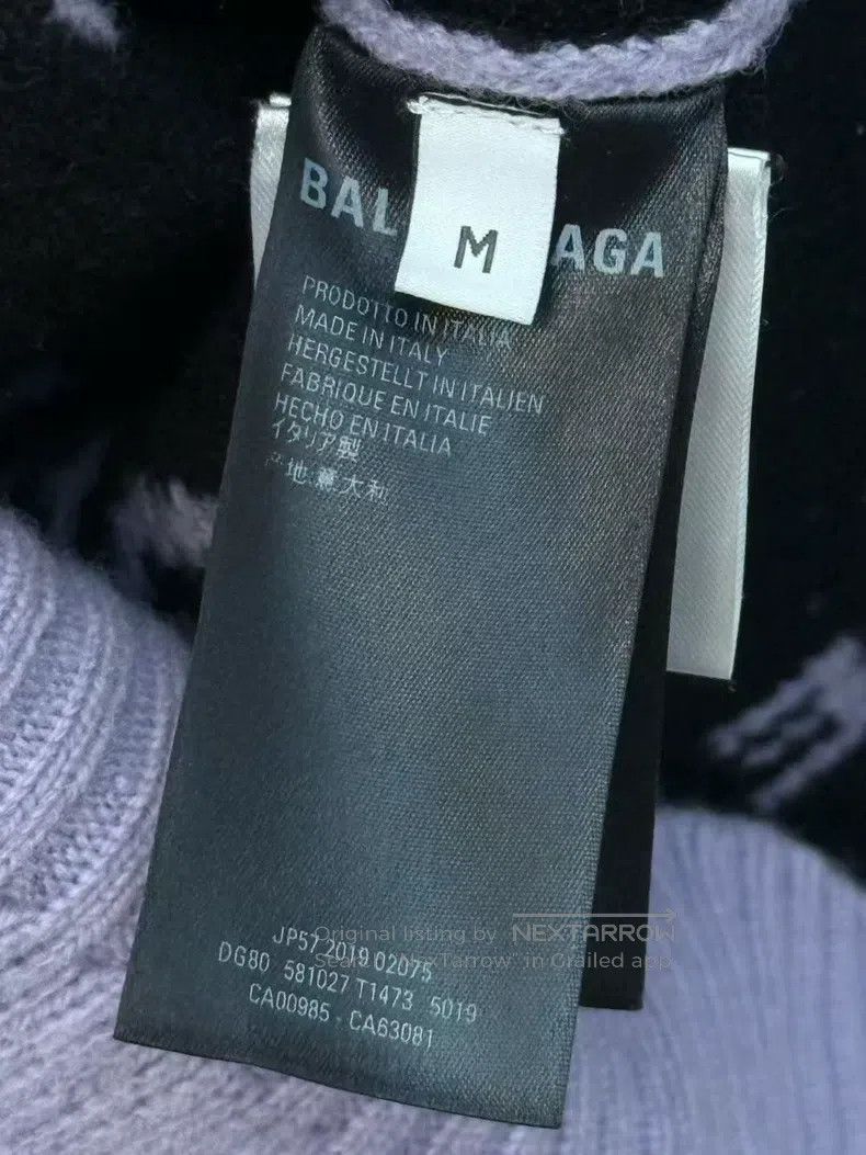 Balenciaga Balenciaga Lavender logo wool knitted sweater Size US M / EU 48-50 / 2 - 3 Thumbnail