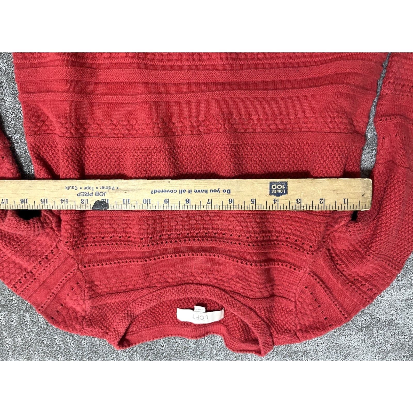Loft VINTAGE LOFT Women Pullover Sweater Small Red Solid Casual Long Sleeve Crew Neck Size S / US 4 / IT 40 - 5 Thumbnail