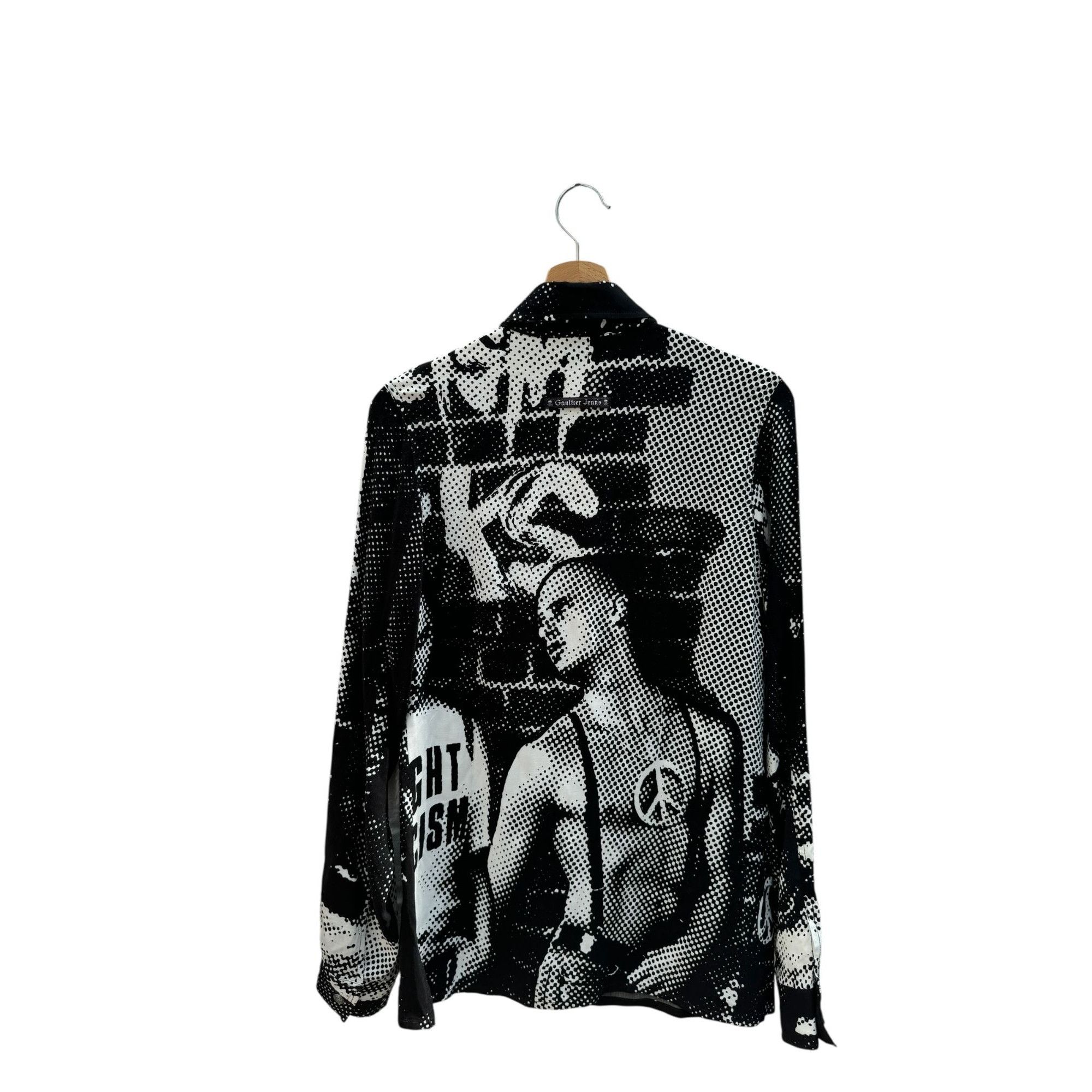 Jean Paul Gaultier Vintage Racism Protest Print Shirt Size M / US 6-8 / IT 42-44 - 3 Thumbnail