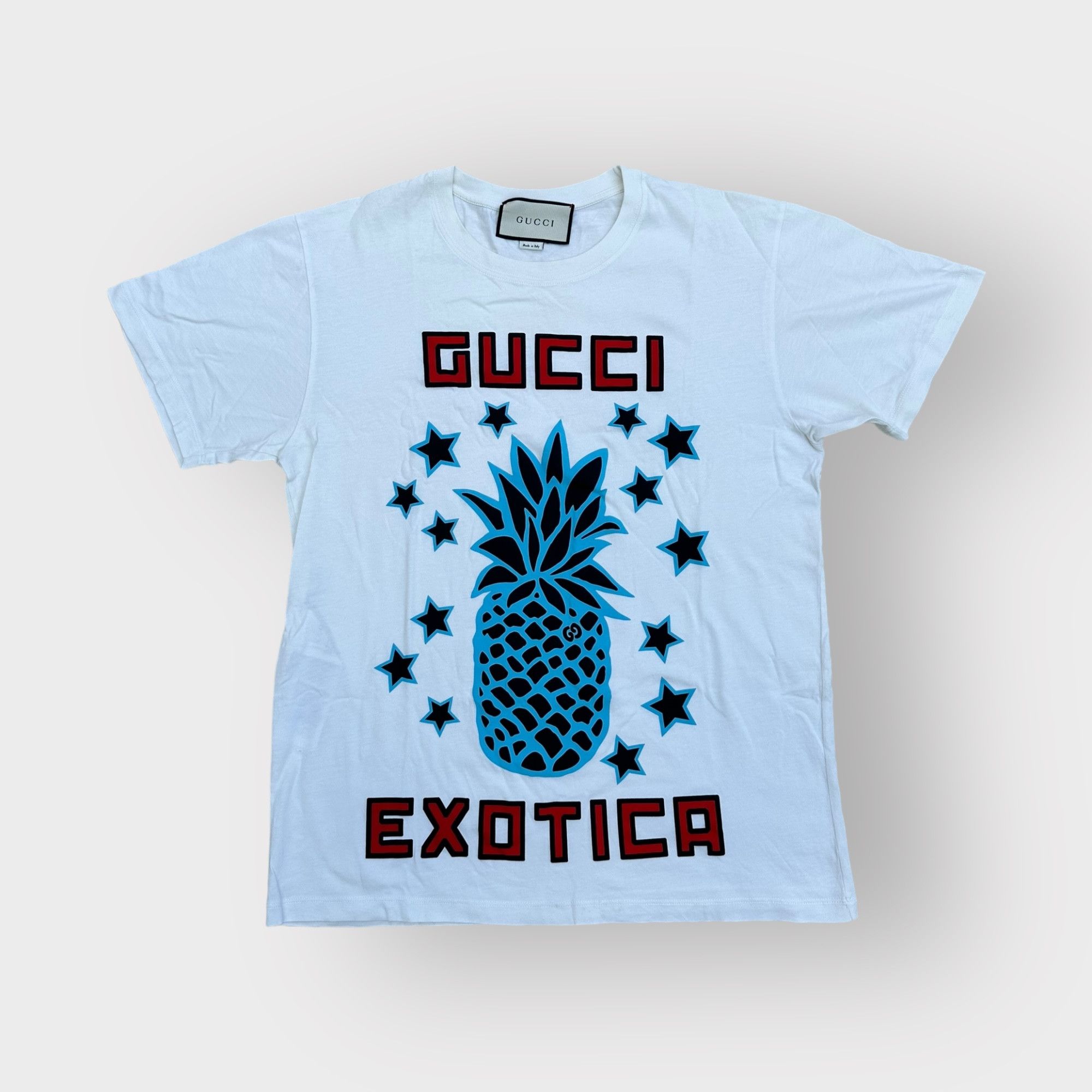 Gucci Gucci T-Shirt Exotica Pineapple Logo Cream Size XS / US 0-2 / IT 36-38 - 1 Thumbnail