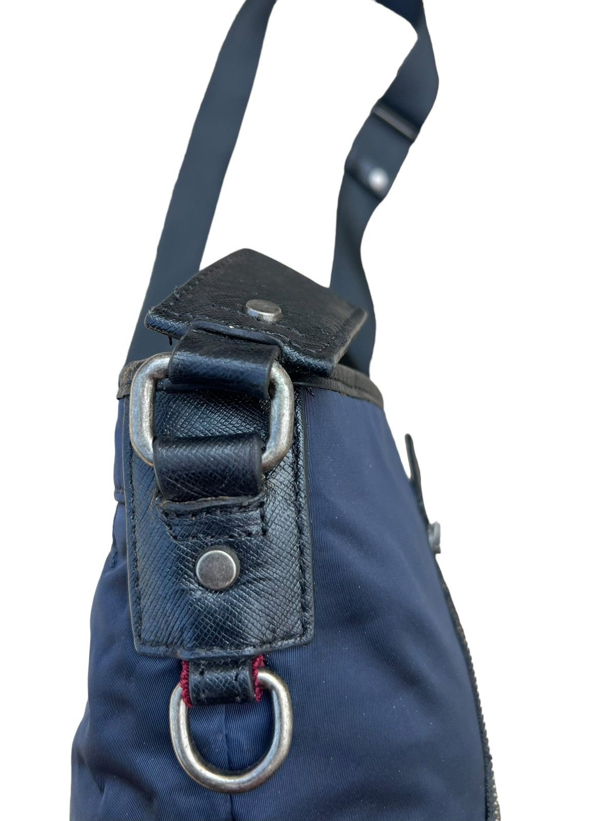 Lanvin Lanvin en bleu Distressed Hybrid Leather Bag Size ONE SIZE - 7 Thumbnail