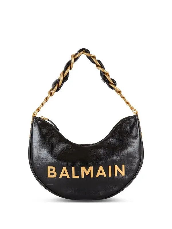 Balmain o1s1wg111225 Size:OS/1945 Soft Moon Shoulder Bag in Black Size ONE SIZE - 1 Thumbnail