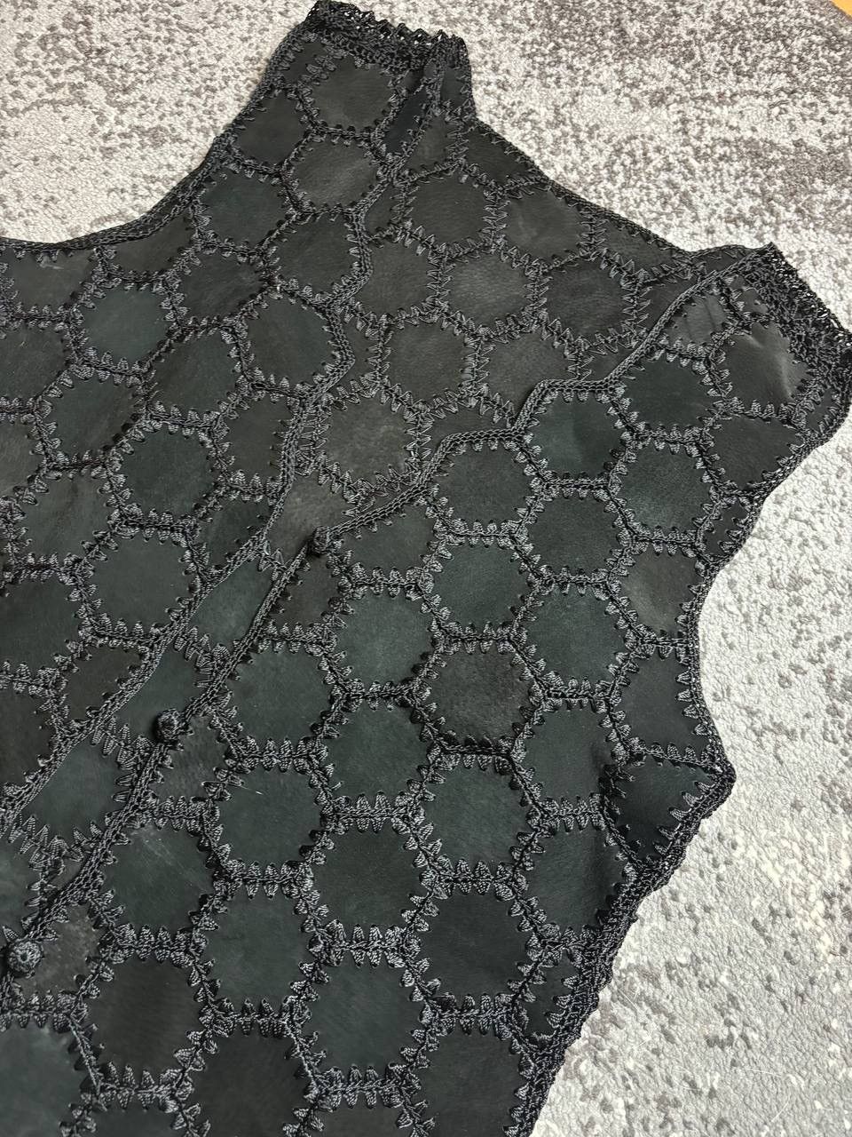 Hysteric Glamour × Vintage Vintage Y2K Leather Rhombus Knited Avantgarde Vests Size US M / EU 48-50 / 2 - 2 Thumbnail
