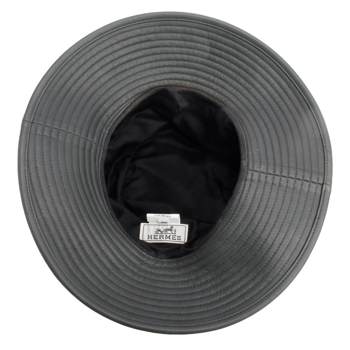 Hermes Hermès Grey Lambskin Leather Bucket Hat Size 58 w/ Box Size ONE SIZE - 4 Thumbnail