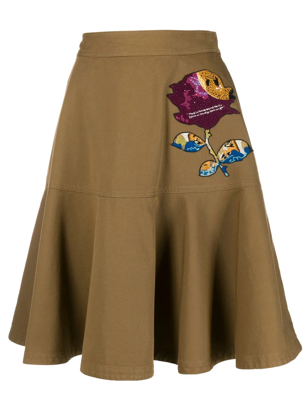 Valentino o1y0326 Midi Skirt in Khaki Size 32" / US 10 / IT 46 - 1 Thumbnail