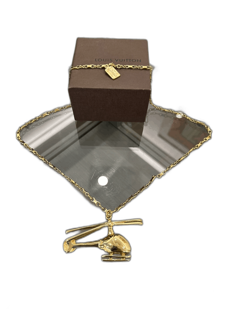 Louis Vuitton Gold Airplane Pendant Necklace