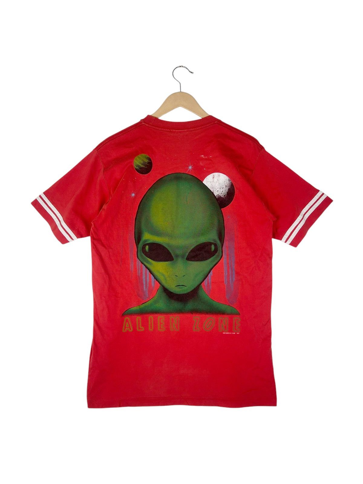 Arts & Science × Sci-Fi Fantasy × Vintage Vintage 90s Alien Zone T-Shirt – Sci-Fi Graphic Tee, Future Size US M / EU 48-50 / 2 - 2 Thumbnail