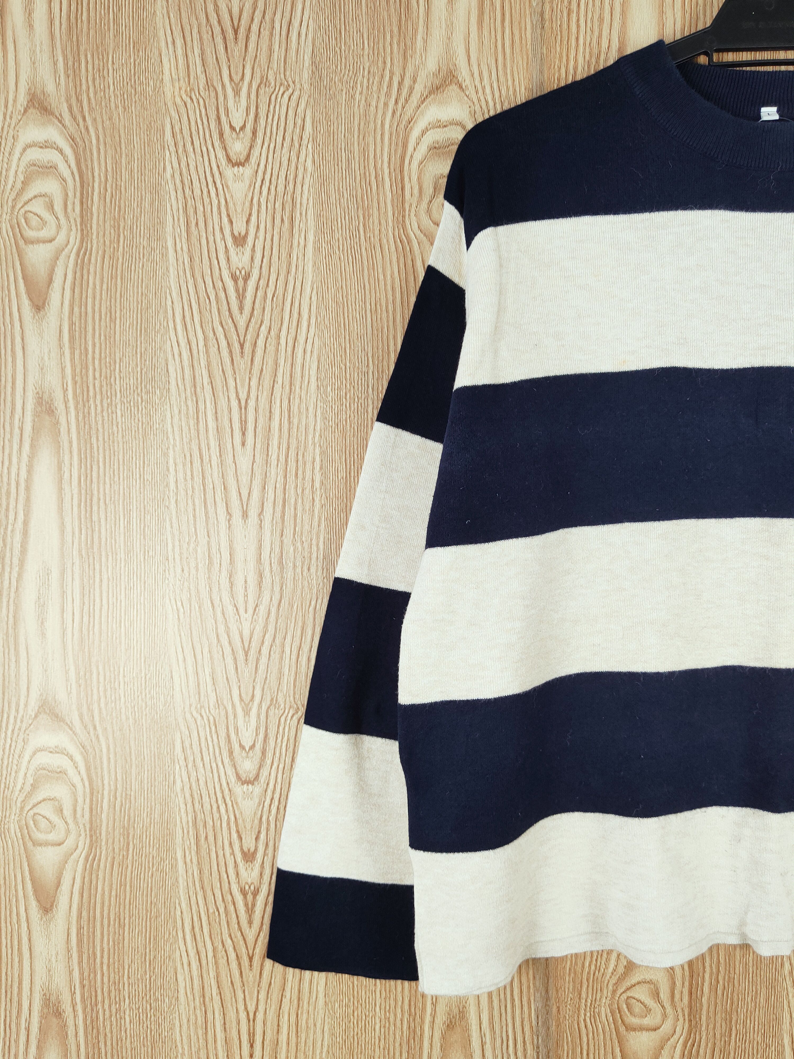 Homespun Knitwear Japane stripe Navy Knitwear sweatshirt #W347 Size L / US 10 / IT 46 - 3 Thumbnail