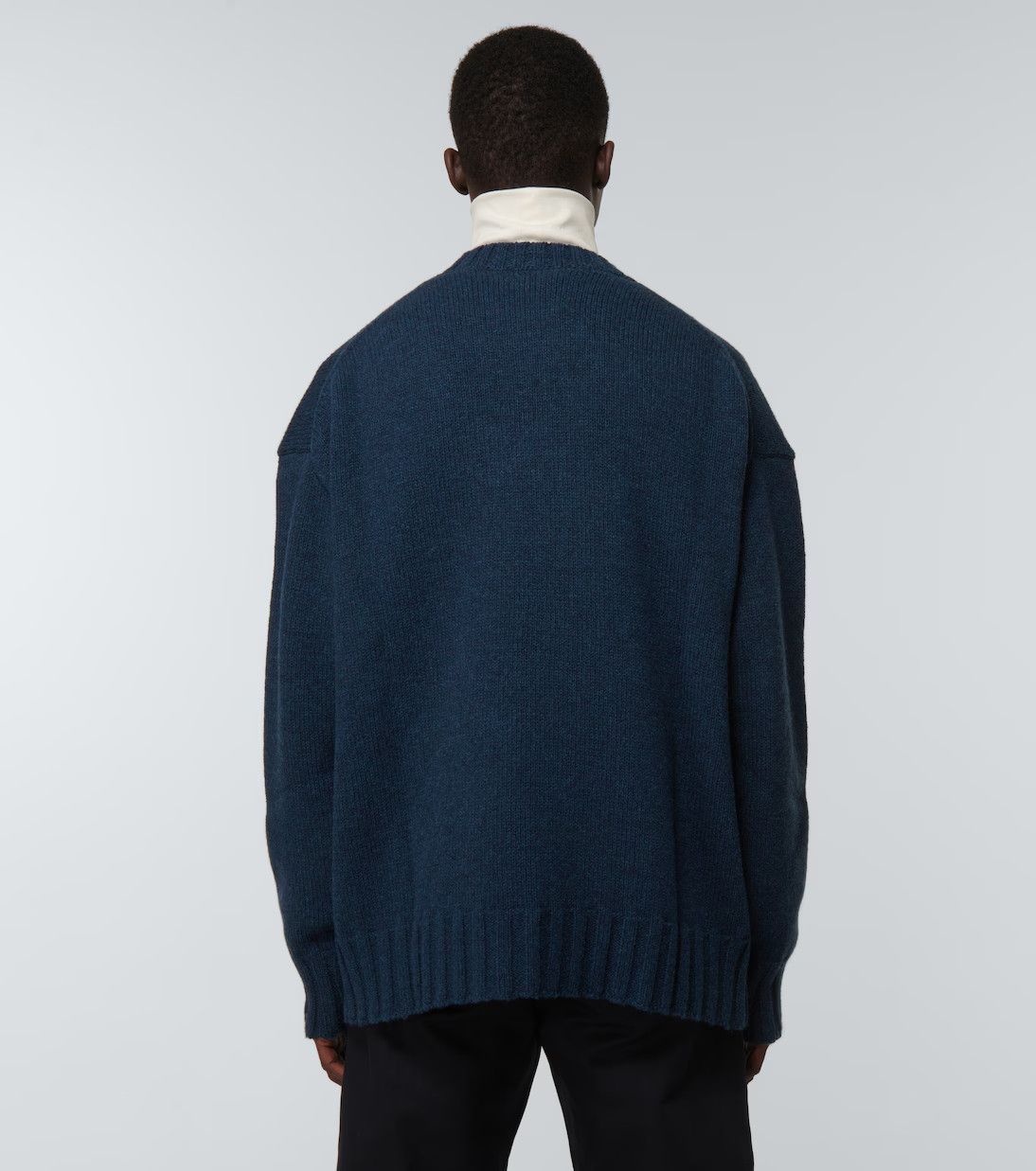 Jil Sander o1y1124 Long Sleeves Wool Sweater in Royal Navy Size US L / EU 52-54 / 3 - 4 Thumbnail