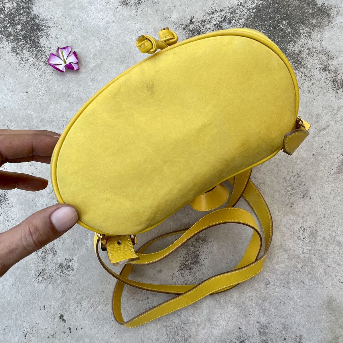 Salvatore Ferragamo Salvatore Ferragamo Yellow Suede Gancini Backpack Size ONE SIZE - 7 Thumbnail