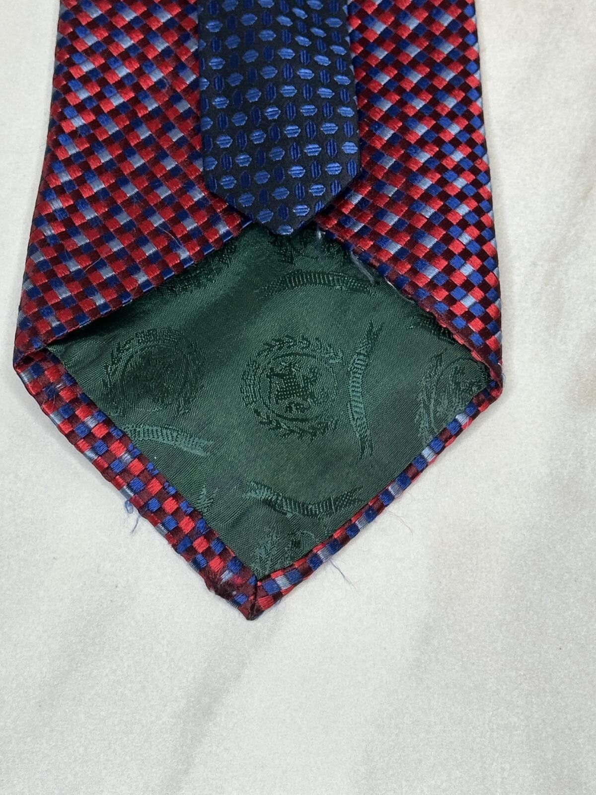 Tommy Hilfiger Tommy Hilfiger classic red/blue micro check 100% silk tie Size ONE SIZE - 3 Thumbnail