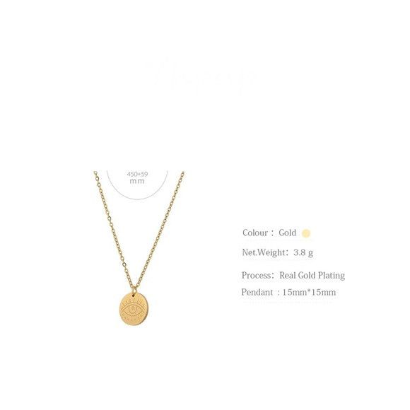 Other Stainless Steel Round Eye Pendant Necklace Size ONE SIZE - 5 Thumbnail