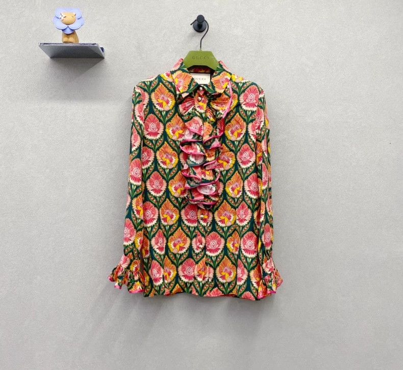 Gucci Gucci Floral ruffled shirt 2502-Nextarrow Size US S / EU 44-46 / 1 - 1 Thumbnail