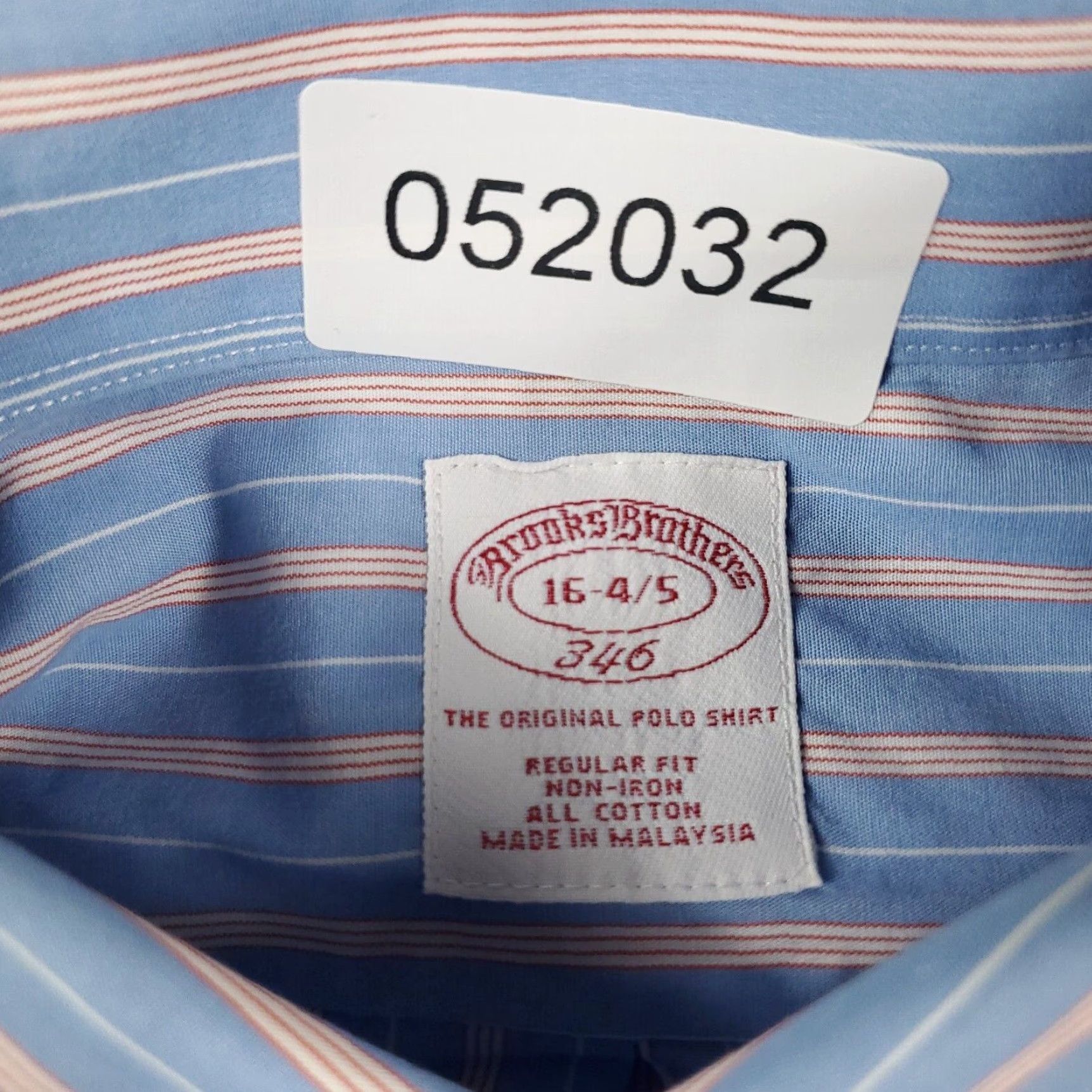 Brooks Brothers VINTAGE Style Brooks Brothers Shirt Men's 16 Blue Striped Dress Shirt Long Sleeve Button-Up Collar Shirt, Regular, Blue, Cotton, 16, Mens Size 42R - 6 Thumbnail