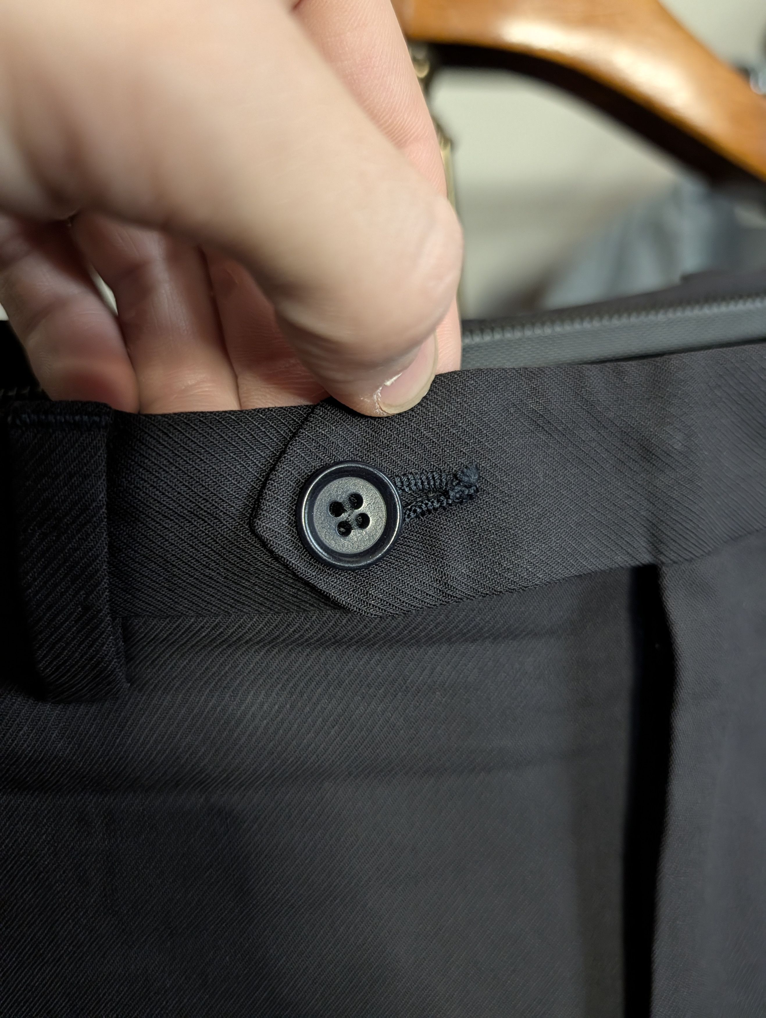 Trussini Black Super 100s Wool Steep Twill Italy Trousers 50 Size US 33 - 5 Thumbnail