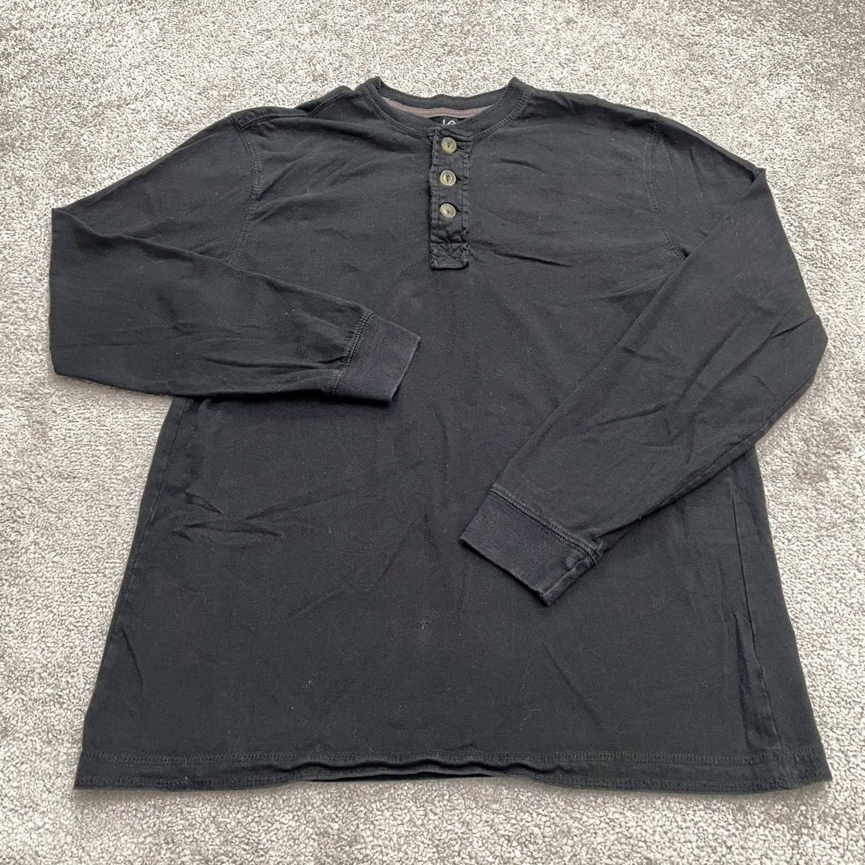 Vintage JA John Ashford Henley Shirt Mens M Black Long Sleeve Cotton Casual Outdoor Size US M / EU 48-50 / 2 - 2 Thumbnail