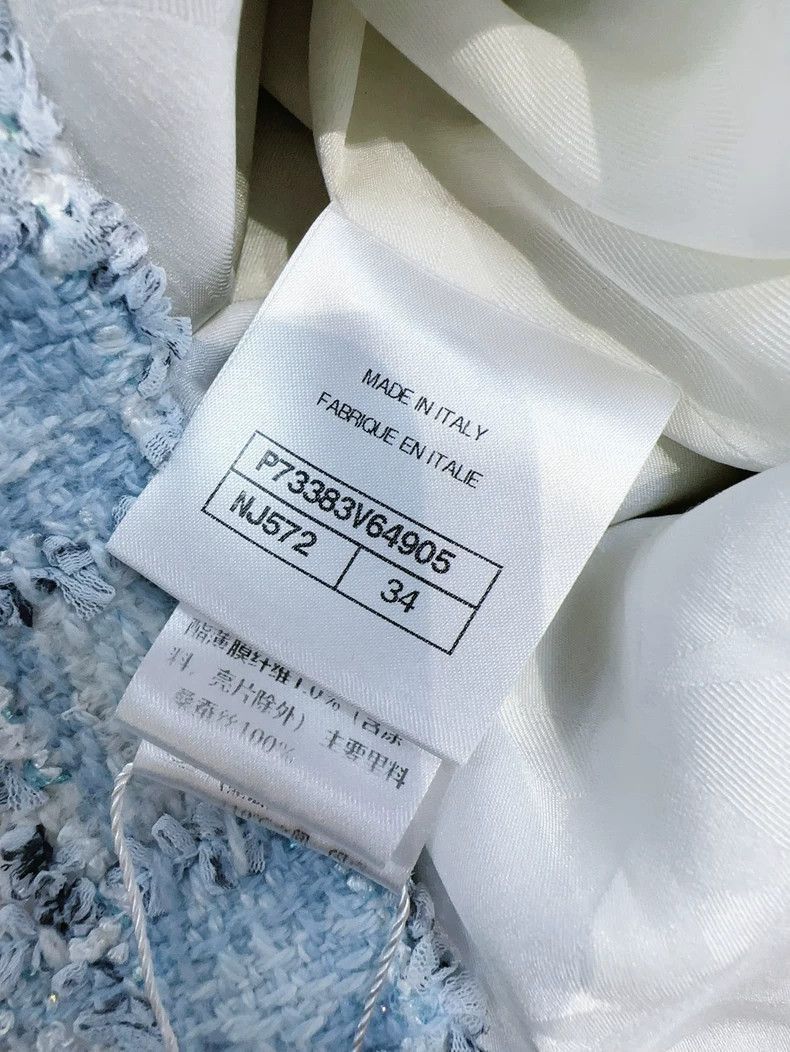 Other Chanel 22B Blue White Tweed Jacket Size M / US 6-8 / IT 42-44 - 7 Thumbnail