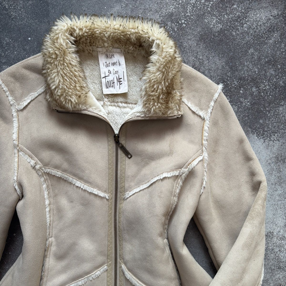 River Island River Island Y2K Faux Fur Sheepskin/Shearling Style Jacket Size L / US 10 / IT 46 - 5 Thumbnail