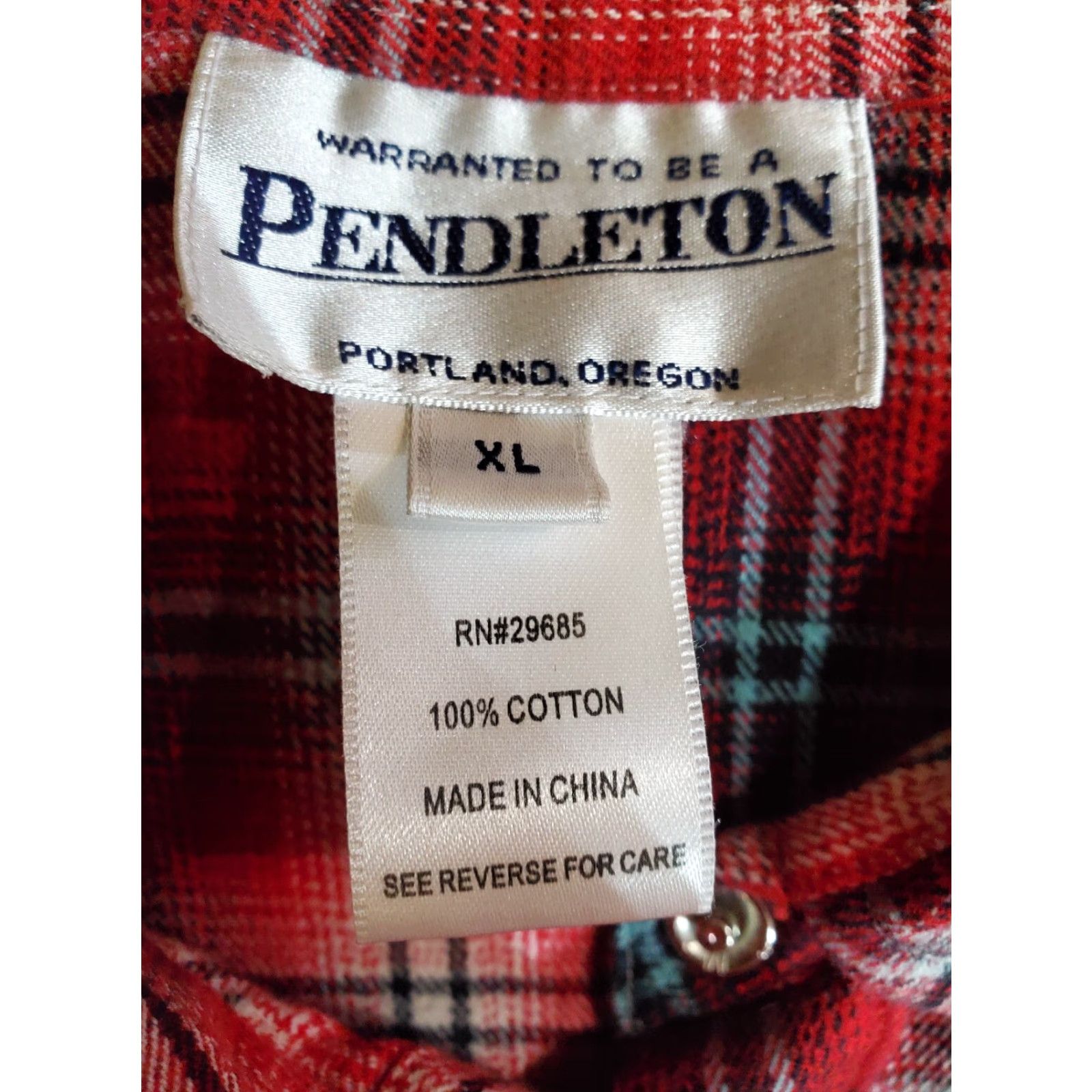 Pendleton VINTAGE Pendleton Shirt Plaid Button-Up Pearl Snap Women's XL Red Size XL / US 12-14 / IT 48-50 - 4 Thumbnail