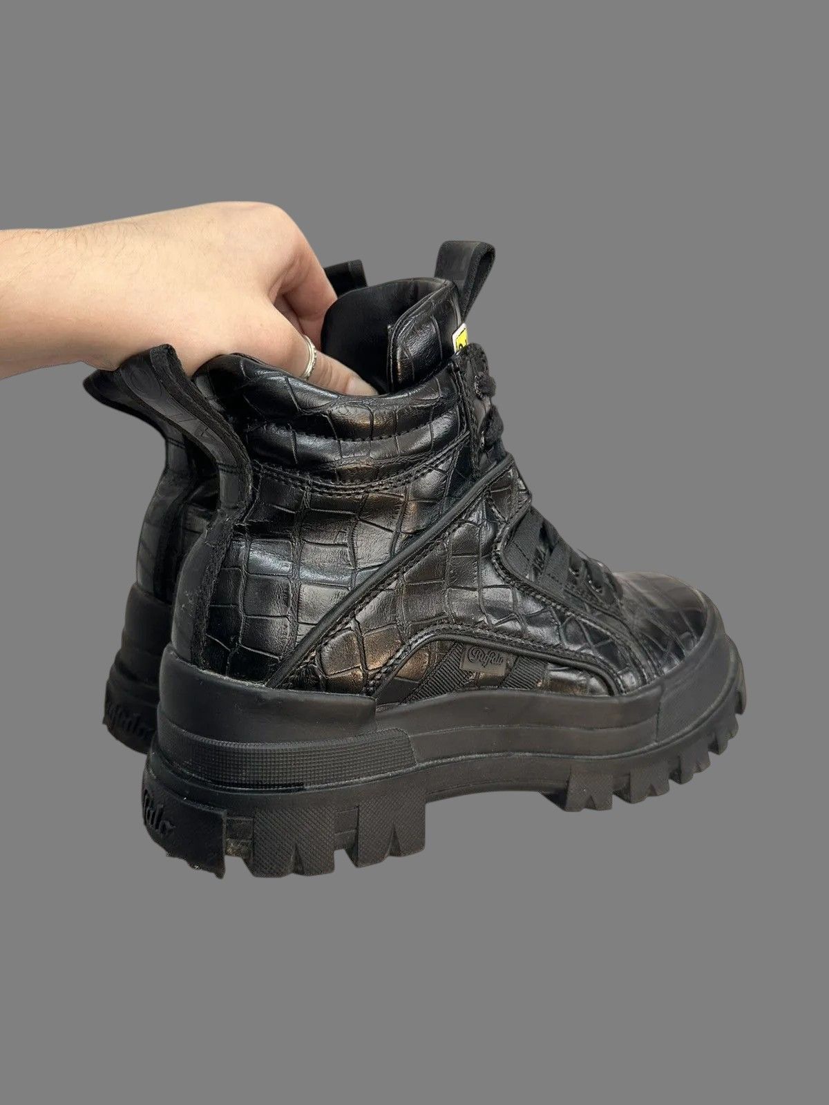 New Rock Gothic Platform Leather Boots Vintage Buffalo AS98 Look Size US 9 / IT 39 - 14 Thumbnail