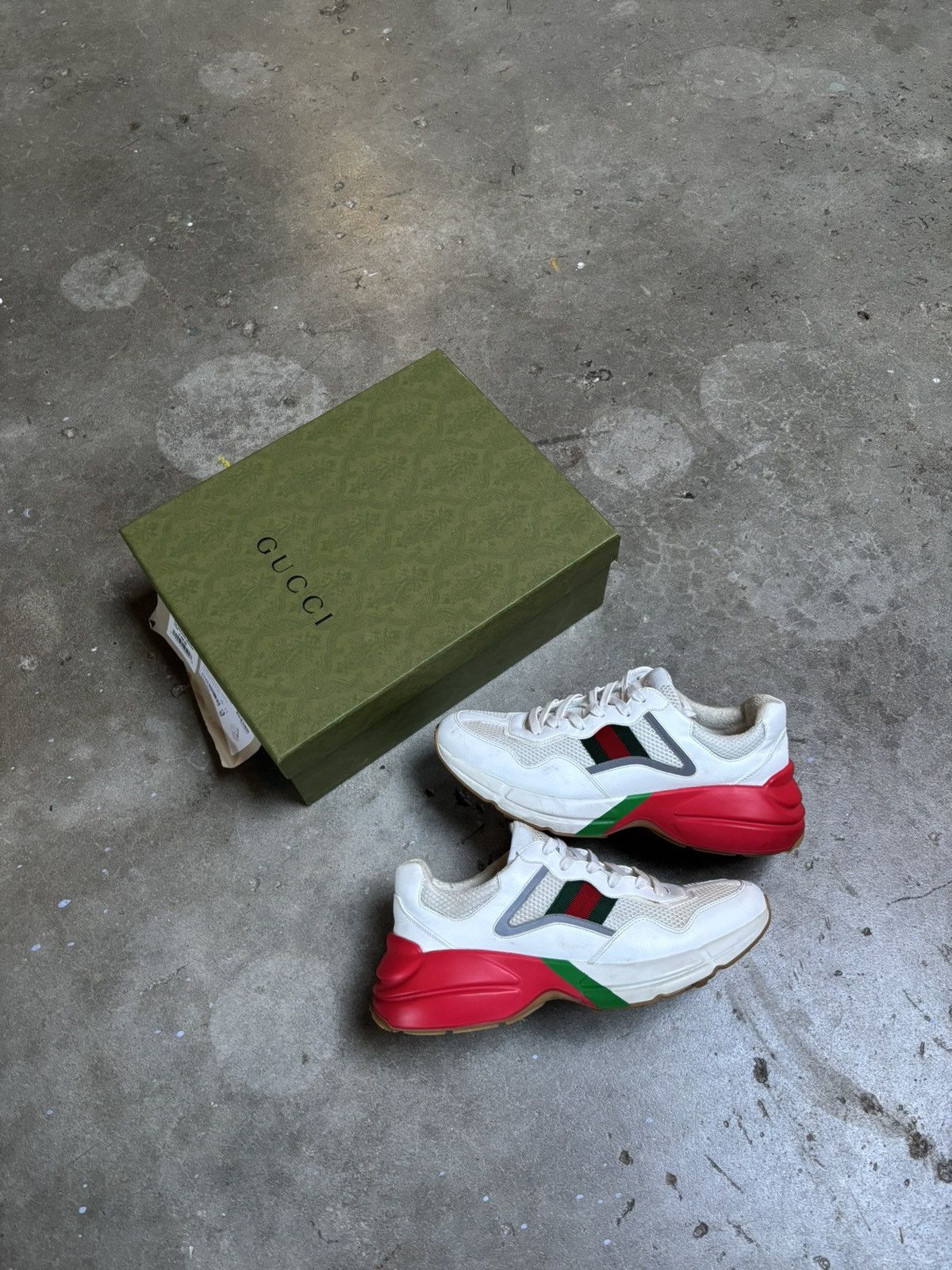 Gucci Gucci Rhyton 'White Red Green Reflective' Size US 11 / EU 44 - 1 Thumbnail