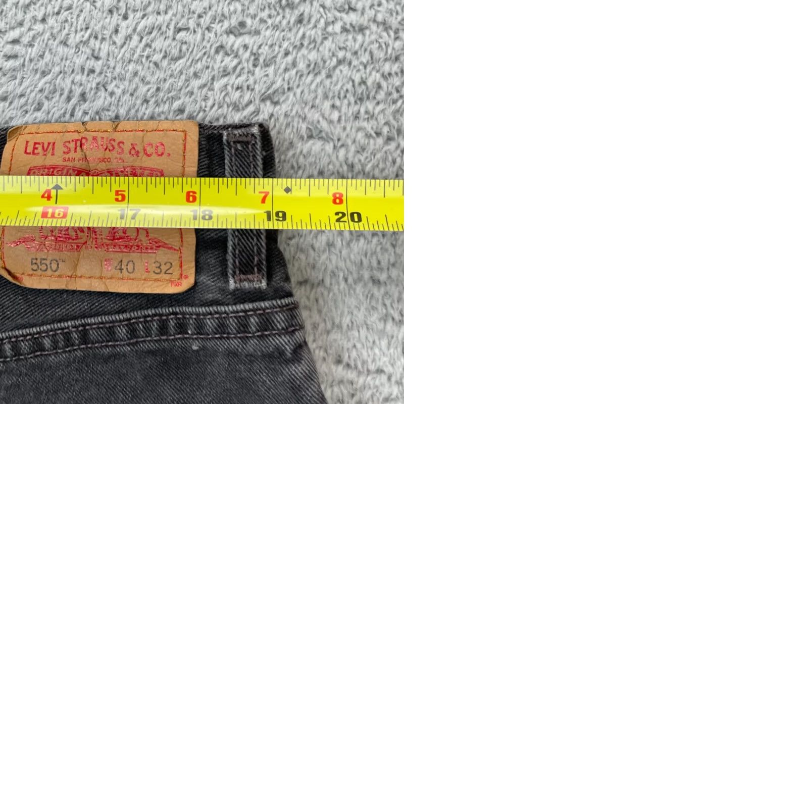 Levi's Levis 550 Jeans Mens 40x31 Black Relaxed Straight Denim Cotton Mid Rise Size US 40 / EU 56 - 9 Thumbnail