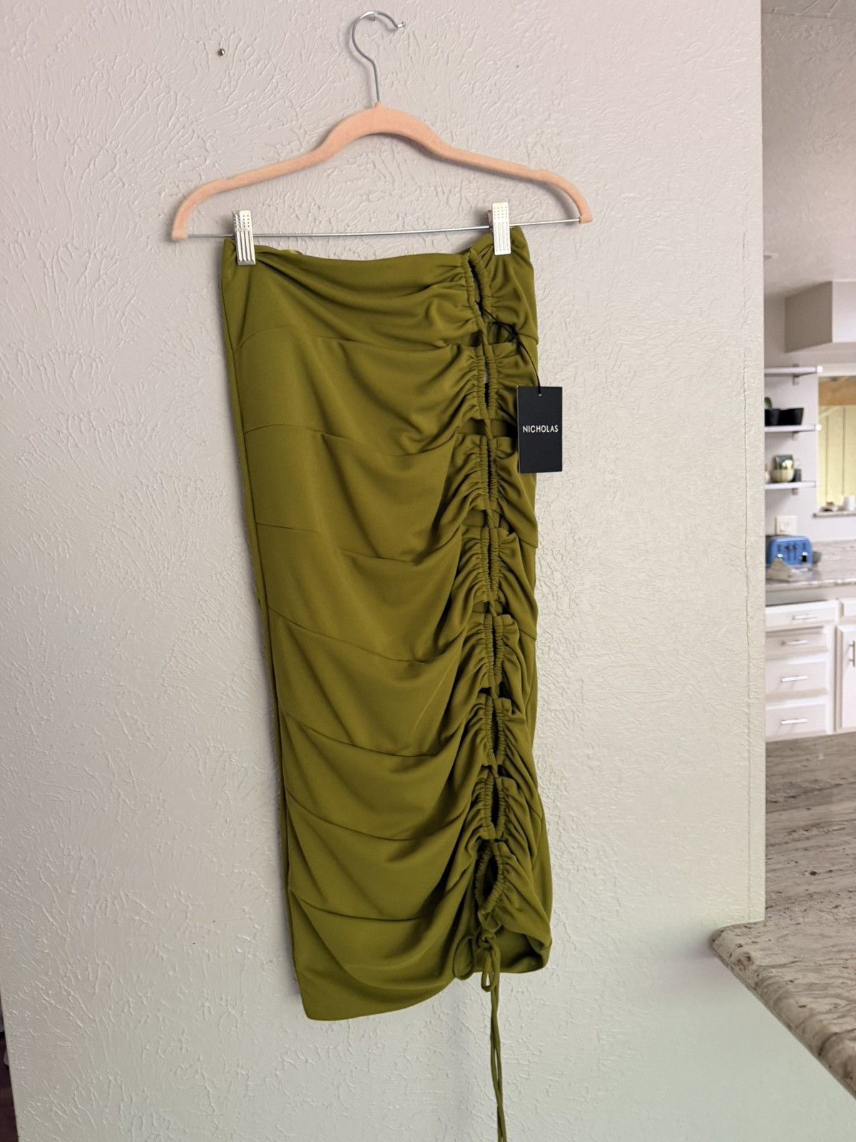 NICHOLAS Nicholas Pauline cutout bodycon ruched midi skirt 2 NWT Size 26" / US 2 / IT 38 - 7 Thumbnail