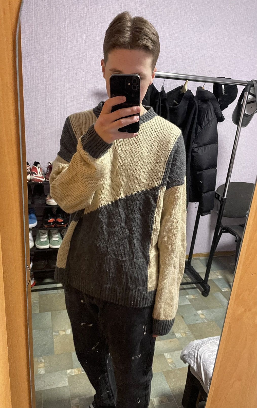 Japanese Brand 90s Vintage Avant Garde Archive Oversized Knitted Sweater Size US L / EU 52-54 / 3 - 2 Thumbnail
