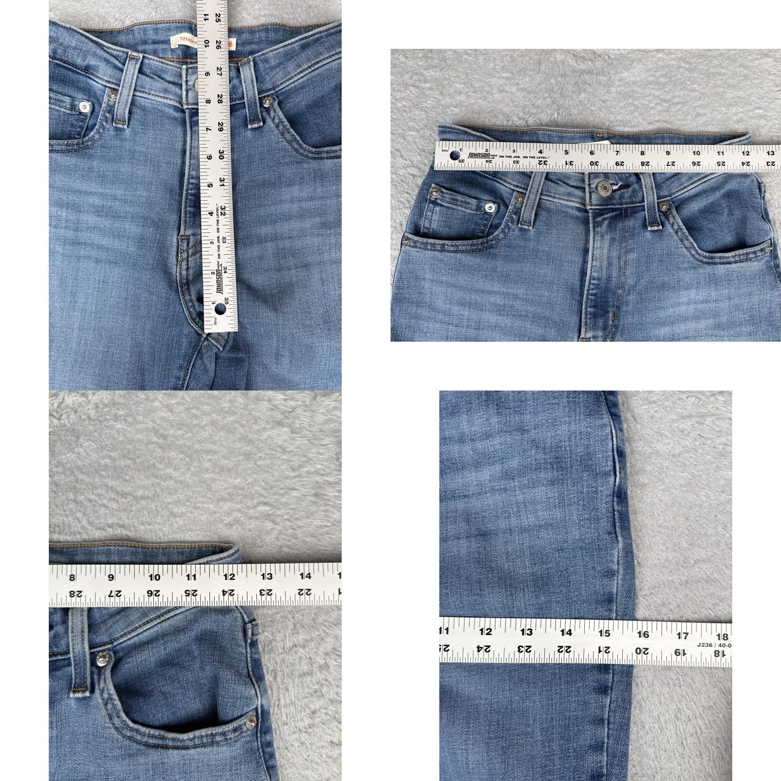 Levi's Levis Jeans Womens 26 Medium Wash 721 High Rise Skinny Stretch Denim City Pants Womens 26 Mens? Size 26" / US 2 / IT 38 - 9 Thumbnail