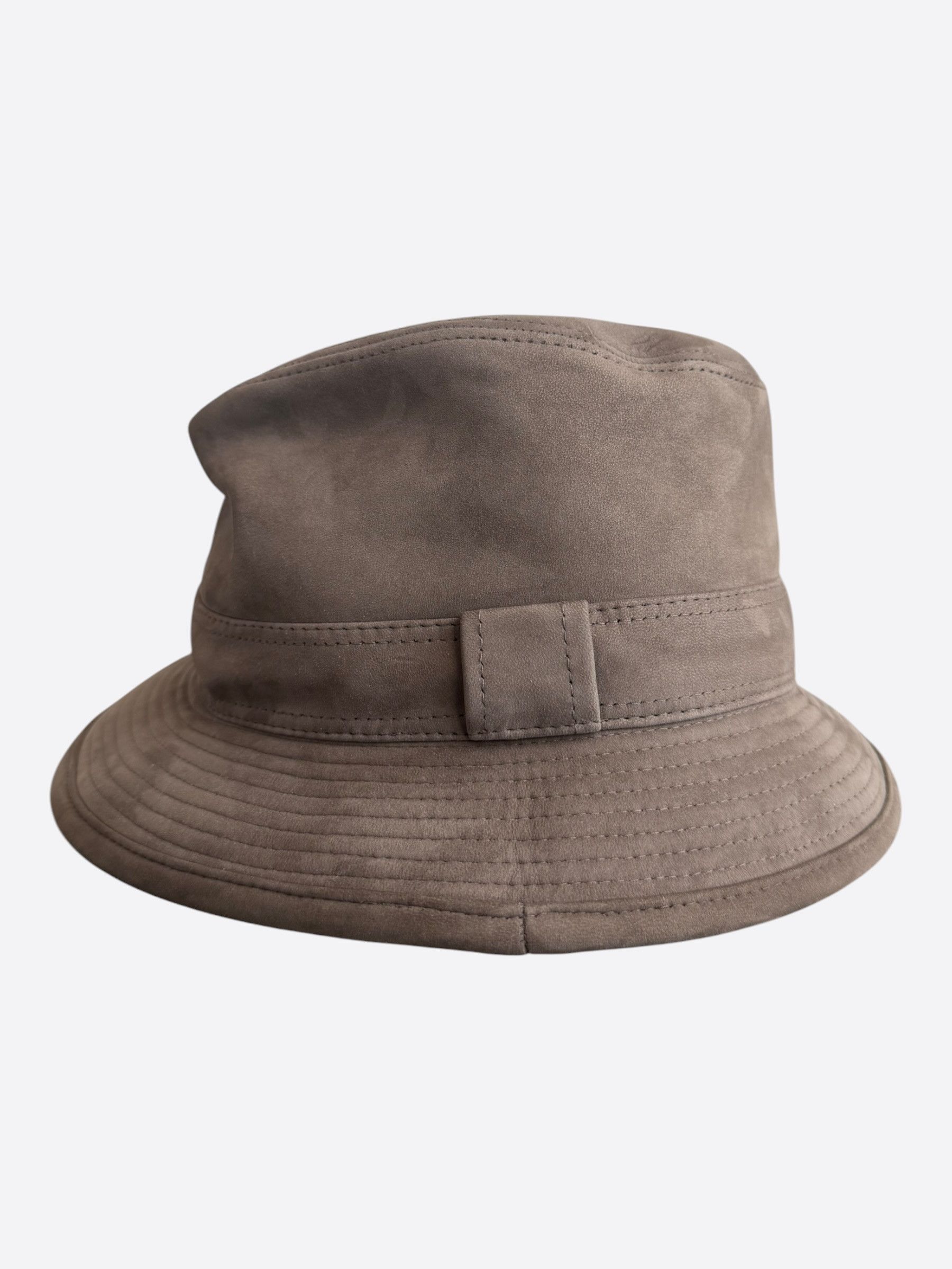 Hermes Hermes Brown Suede Fedora Size ONE SIZE - 2 Thumbnail